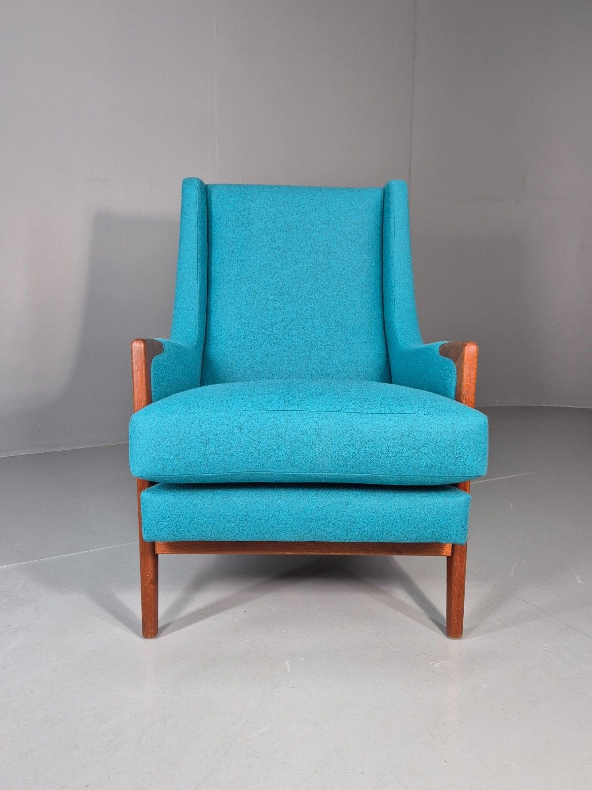 Vintage 1960s Lounge Chair Reupholstered Blue K E Ekselius For Joc Eb11092 Mnor photo 1000.0