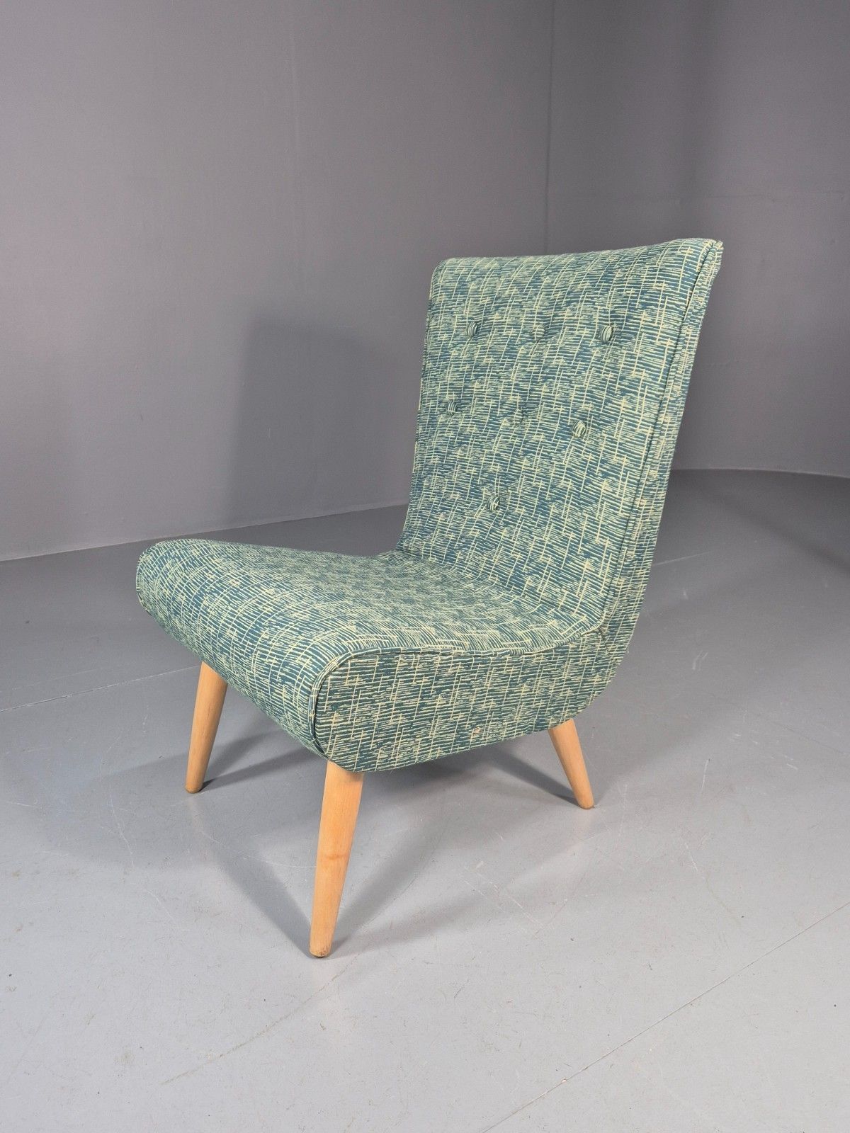 Vintage Swedish Retro Chair Newly Upholstered Hobby Chair Drawer Eb11084 Mnor