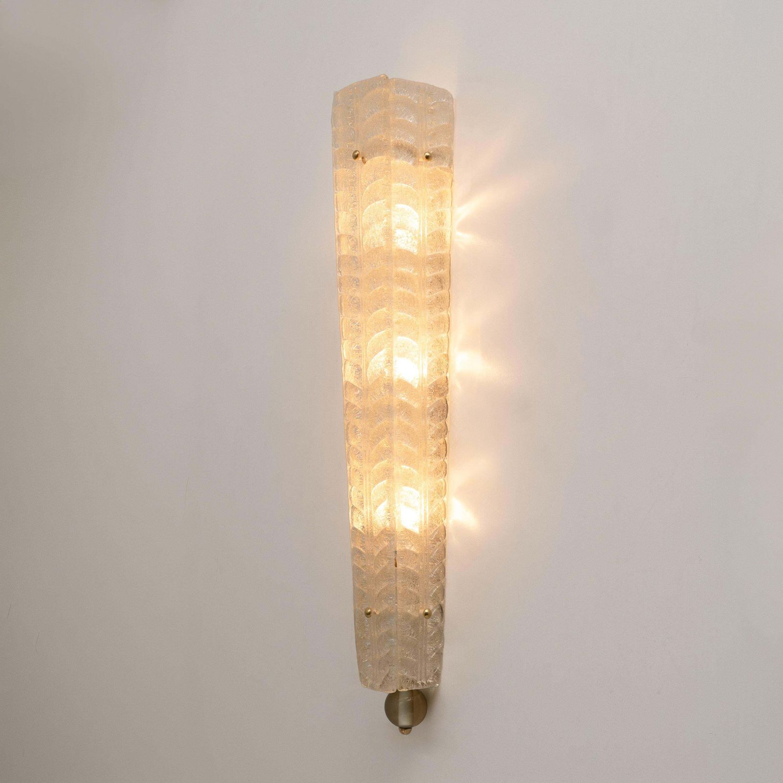 Pair Of Art Deco Style Brass And Murano Glass Gold Graniglia Sconces photo Lighting