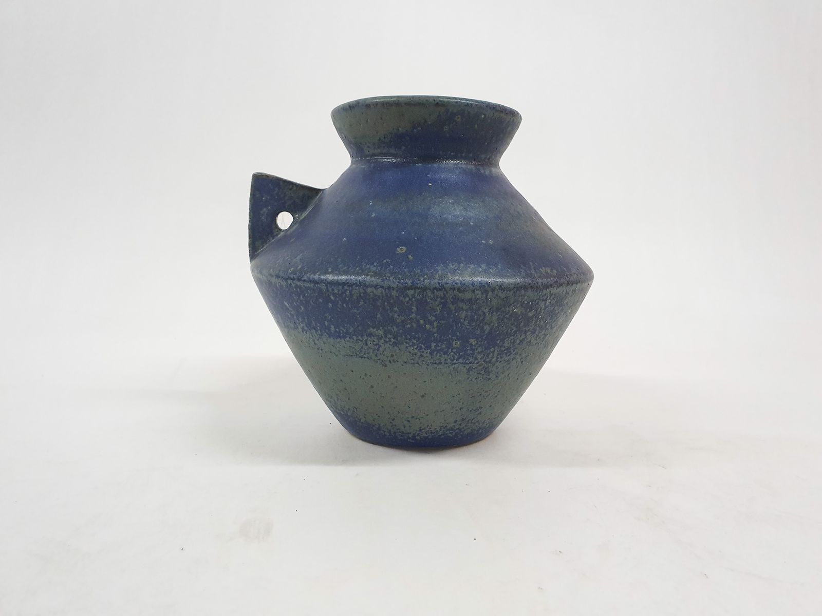 Vintage Blauwe Keramische Vaas Van Ciro, Nederland