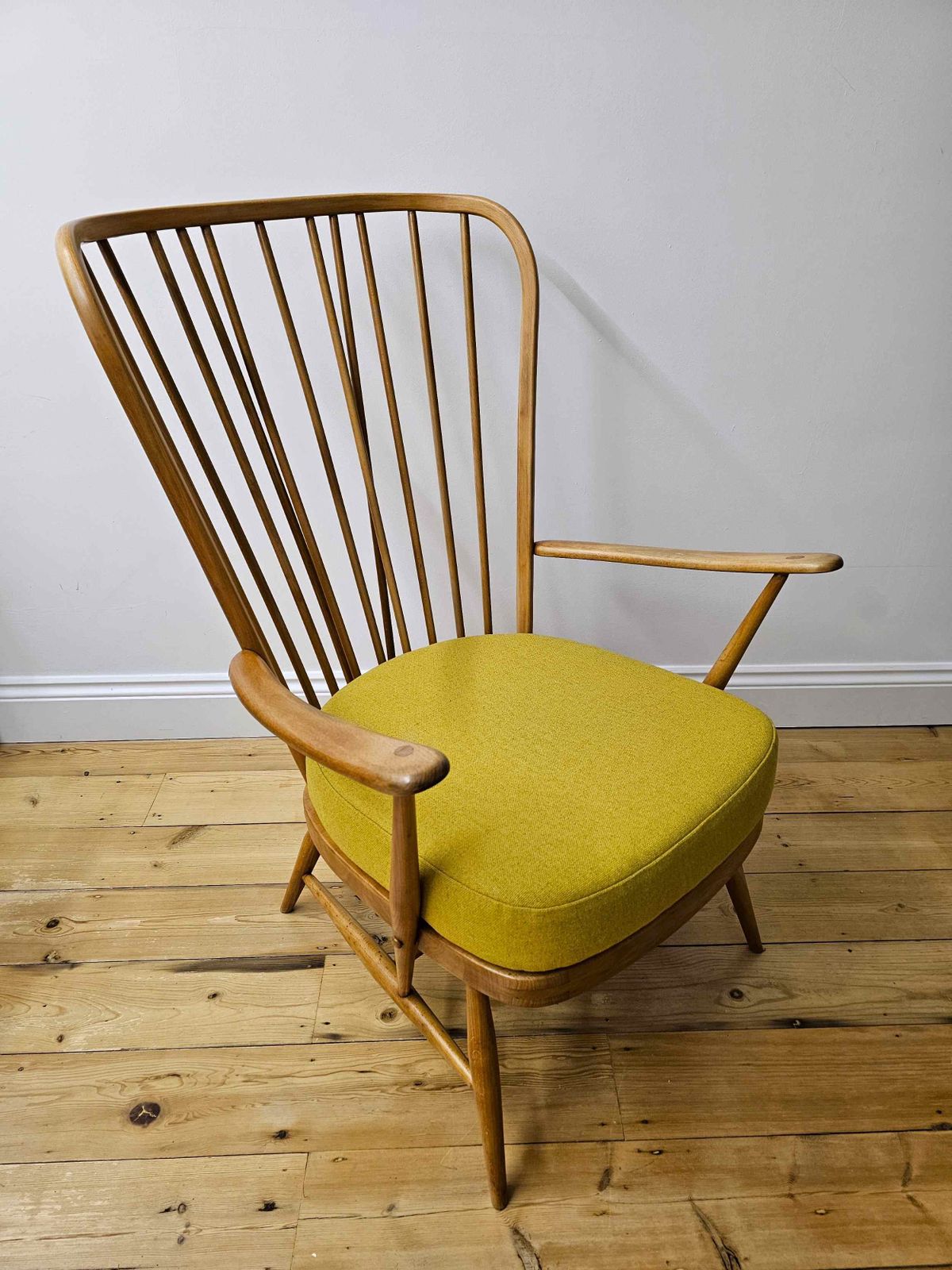 Ercol 478 Original Armchair With Yellow Wool Seat. photo Furniture