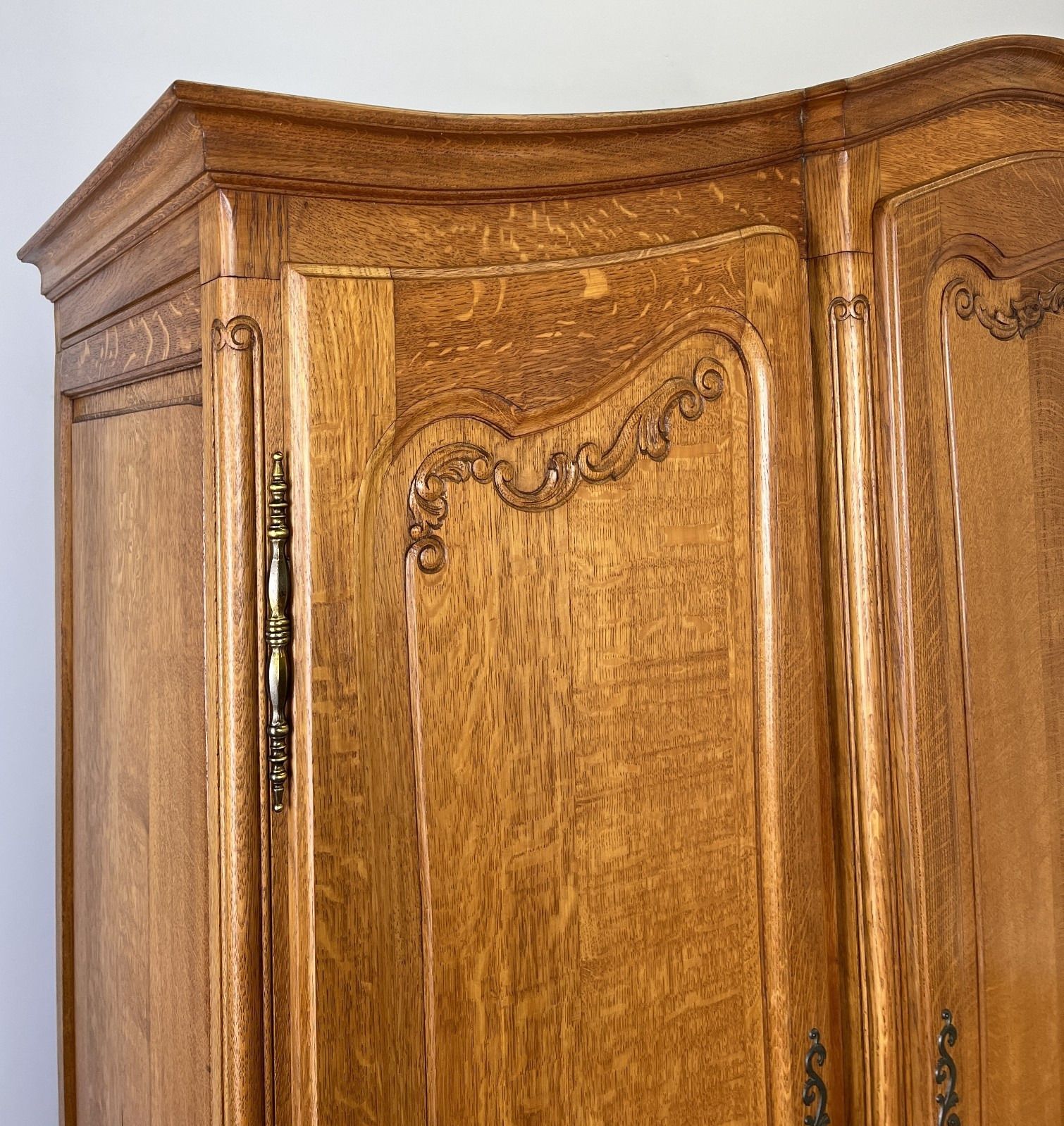 Wardrobe Vintage French Louis XVI Style Oak Four Door Carved Armoire Lot 4884 photo for sale