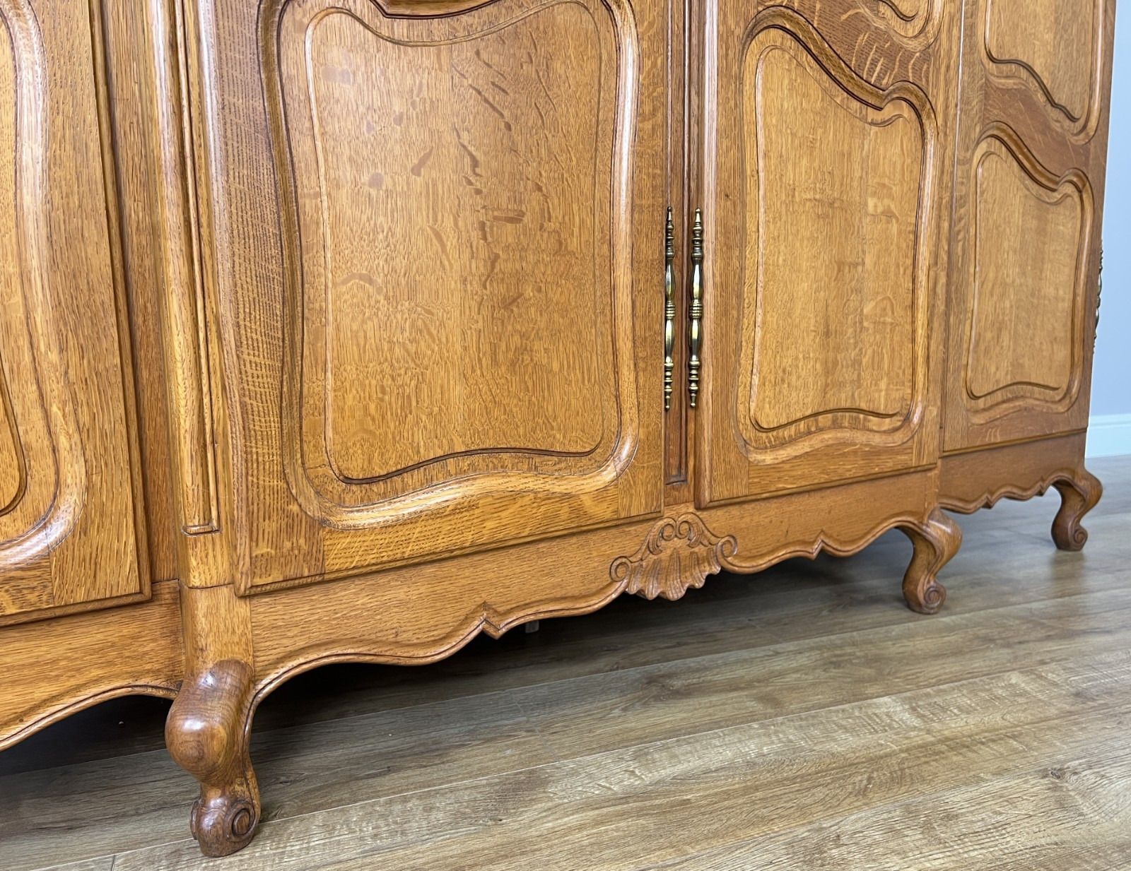 Wardrobe Vintage French Louis XVI Style Oak Four Door Carved Armoire Lot 4884 photo buy