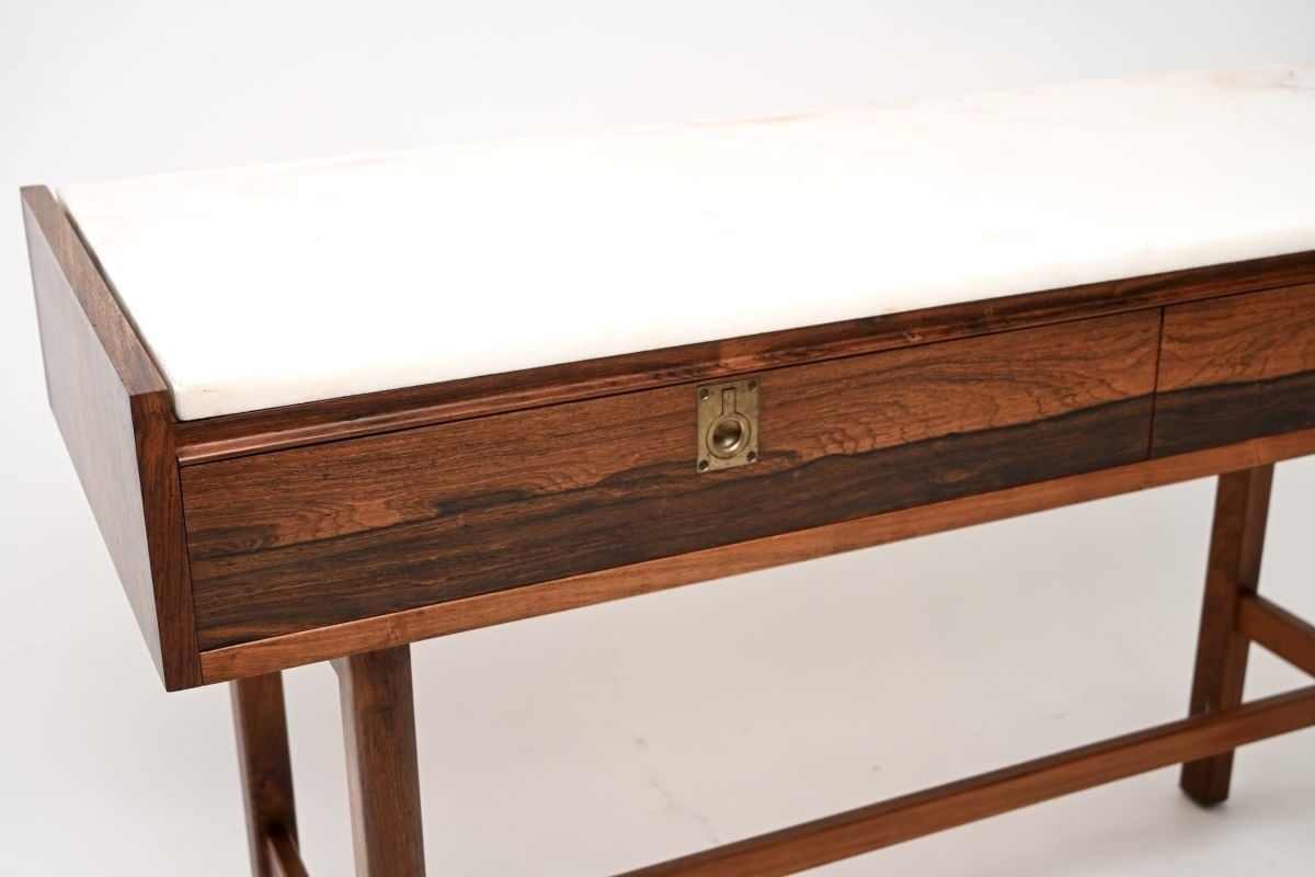 Vintage Rosewood Marble Top Console Table By Robert Heritage For Archie Shine photo for sale