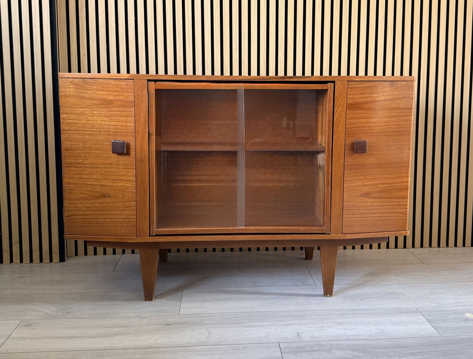 Mid Century Teak Cocktail Cabinet   Sureline By George Serlin & Sons   1950's Rotating Bar