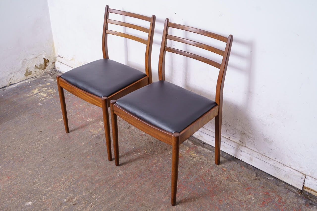 2 G Plan Mid Century Teak Dining Chairs, Newly Upholstered photo buy