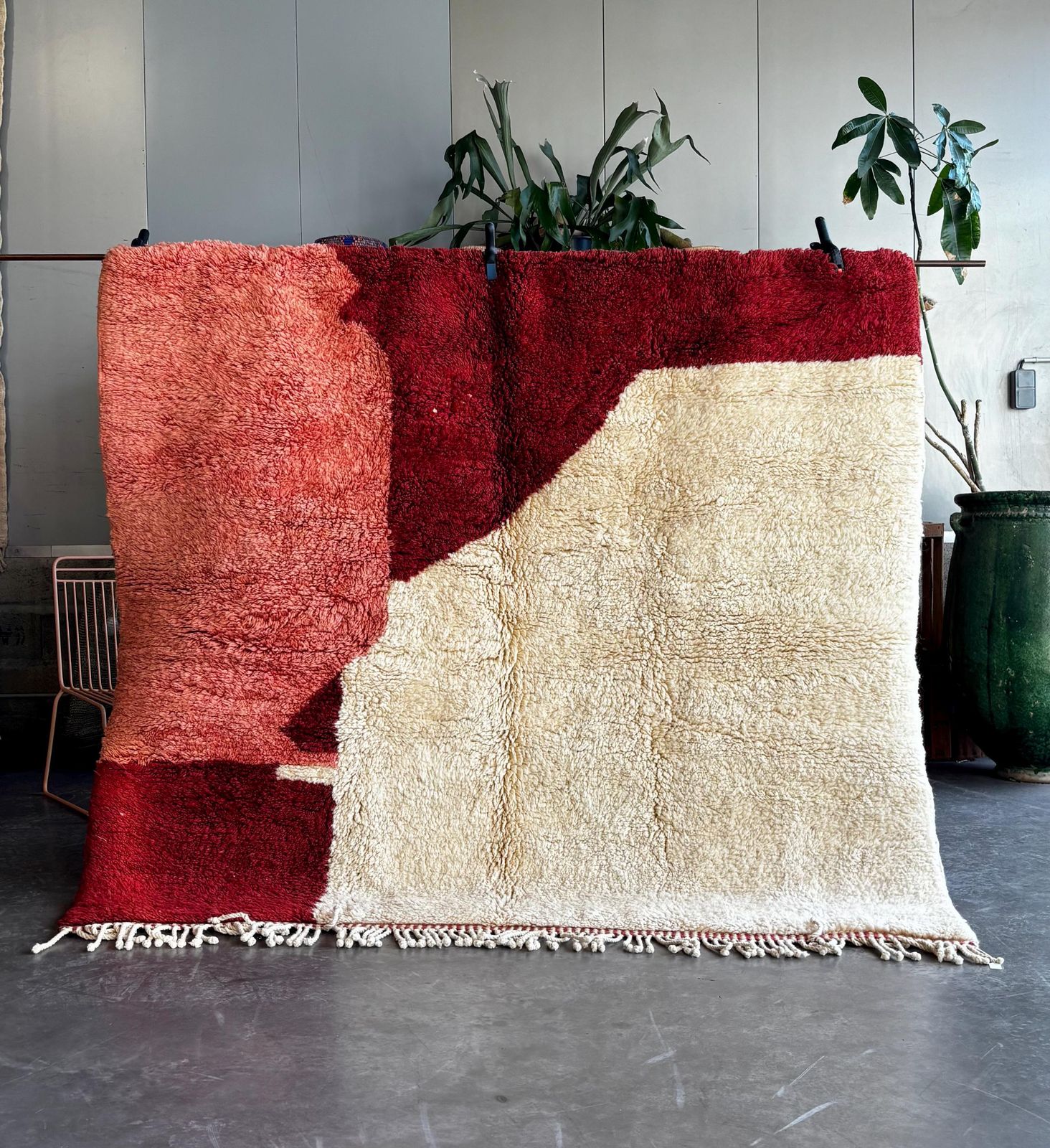 Square Moroccan Mrirt Rug Handmade Wool 190x200 Cm – Modern Berber Rug – Contemporary Moroccan Decor