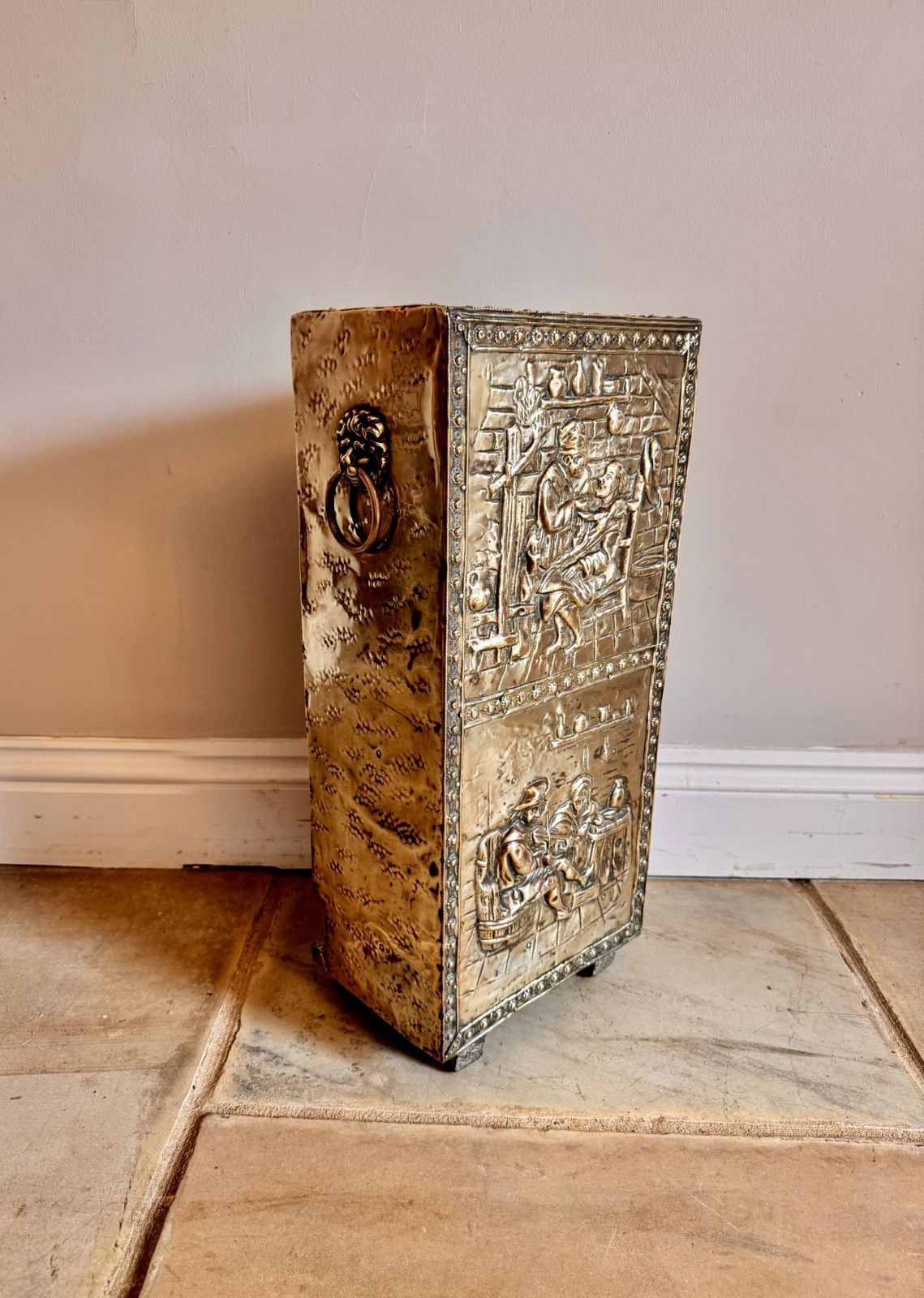 Unusual Quality Antique Ornate Brass Stick Stand photo Home Decor