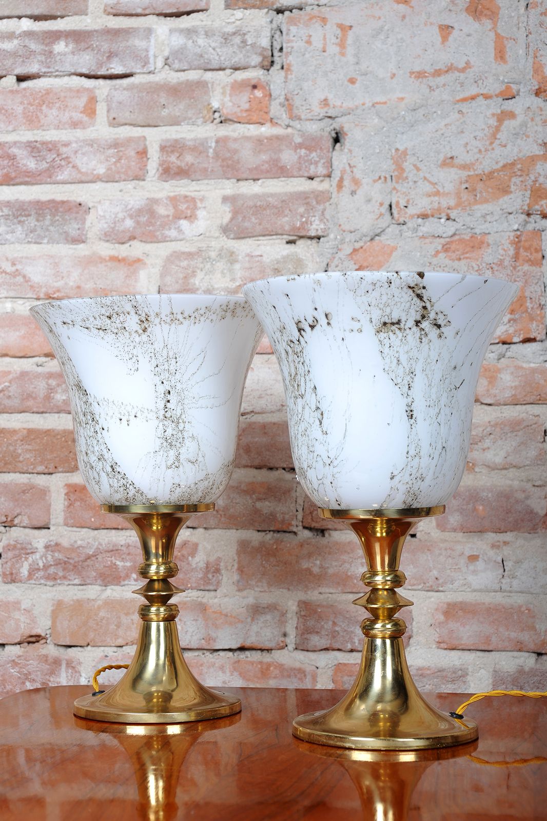 Pair Of Restored Mid Century Table Lamps, By Kamenický šenov, Czech, 1960s photo furniture