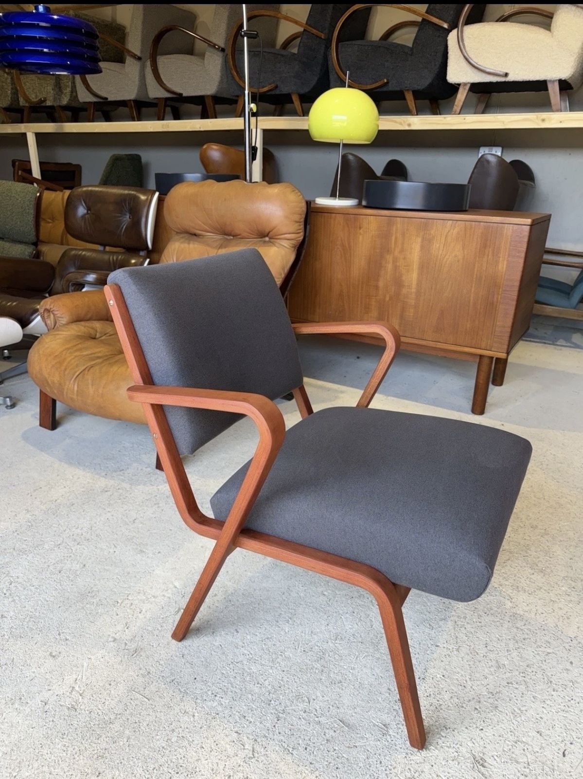 Bauhaus Easy Chair By Selman Selmanagic For Veb Deutsche Werkstätten Hellerau, German Ussr, 1950s photo vintage