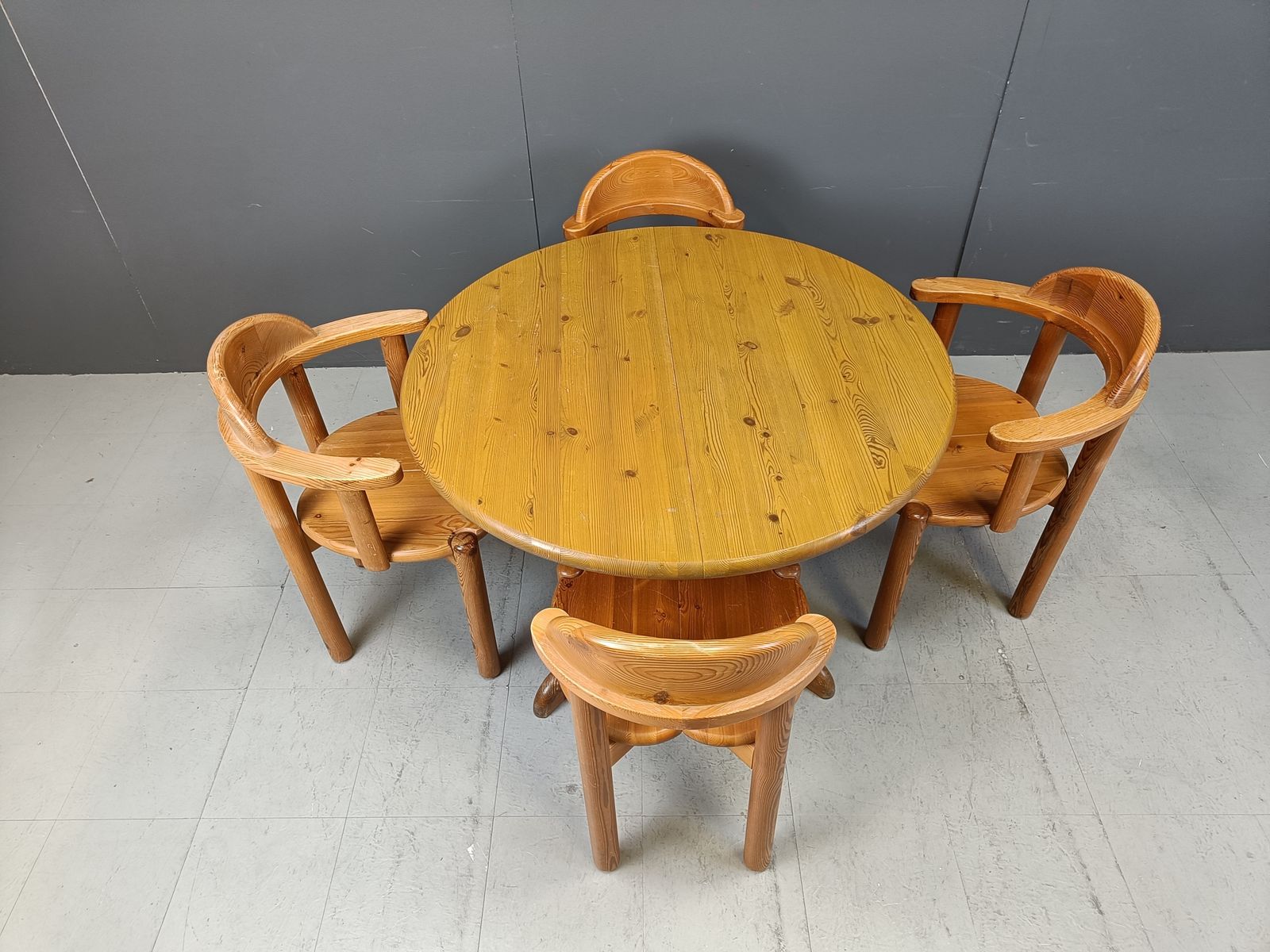 Rainer Daumiller Pine Wood Dining Set For Hirtshals Savvaerk   Set Of 4   1980s photo for sale