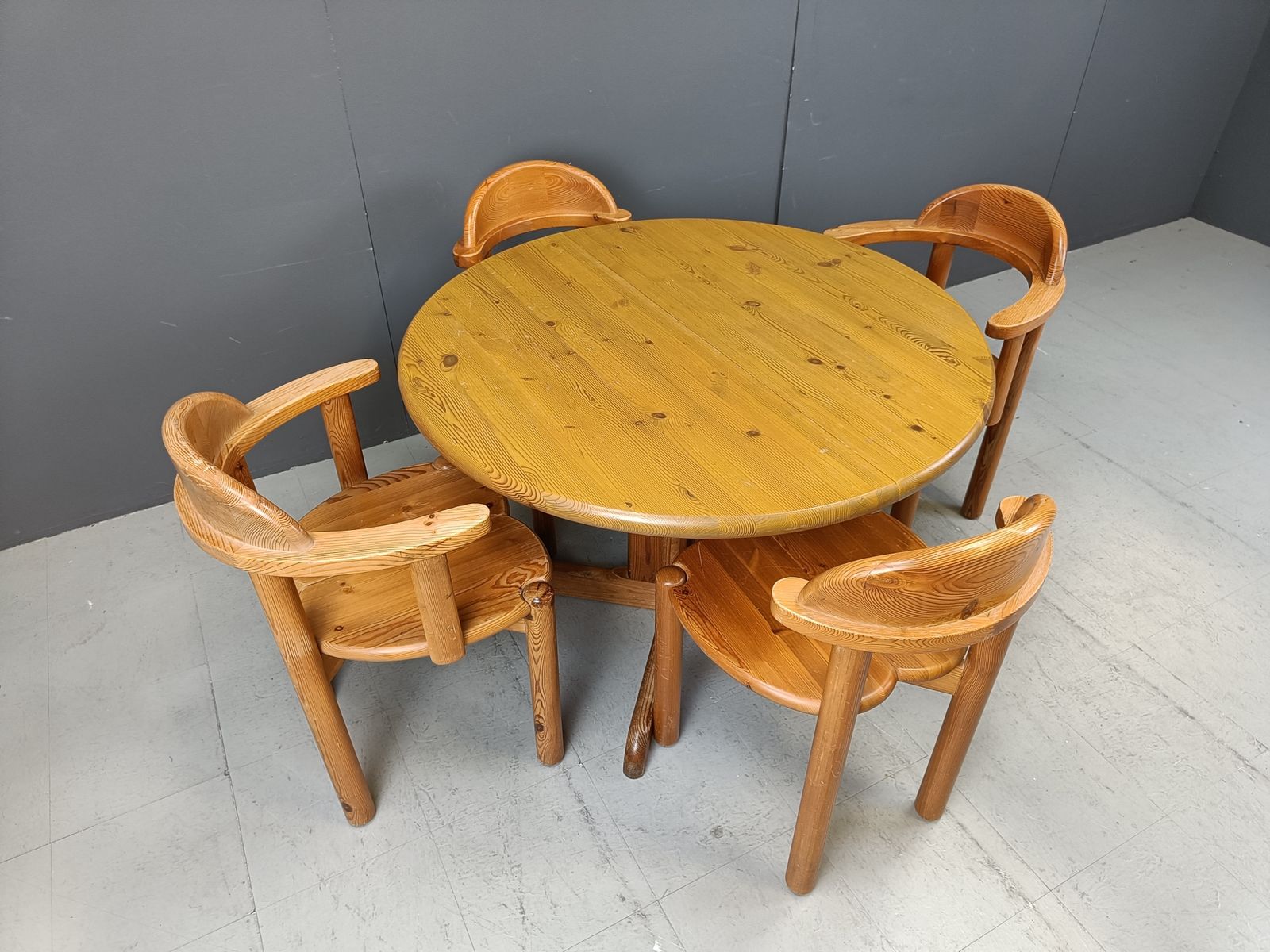Rainer Daumiller Pine Wood Dining Set For Hirtshals Savvaerk   Set Of 4   1980s photo buy
