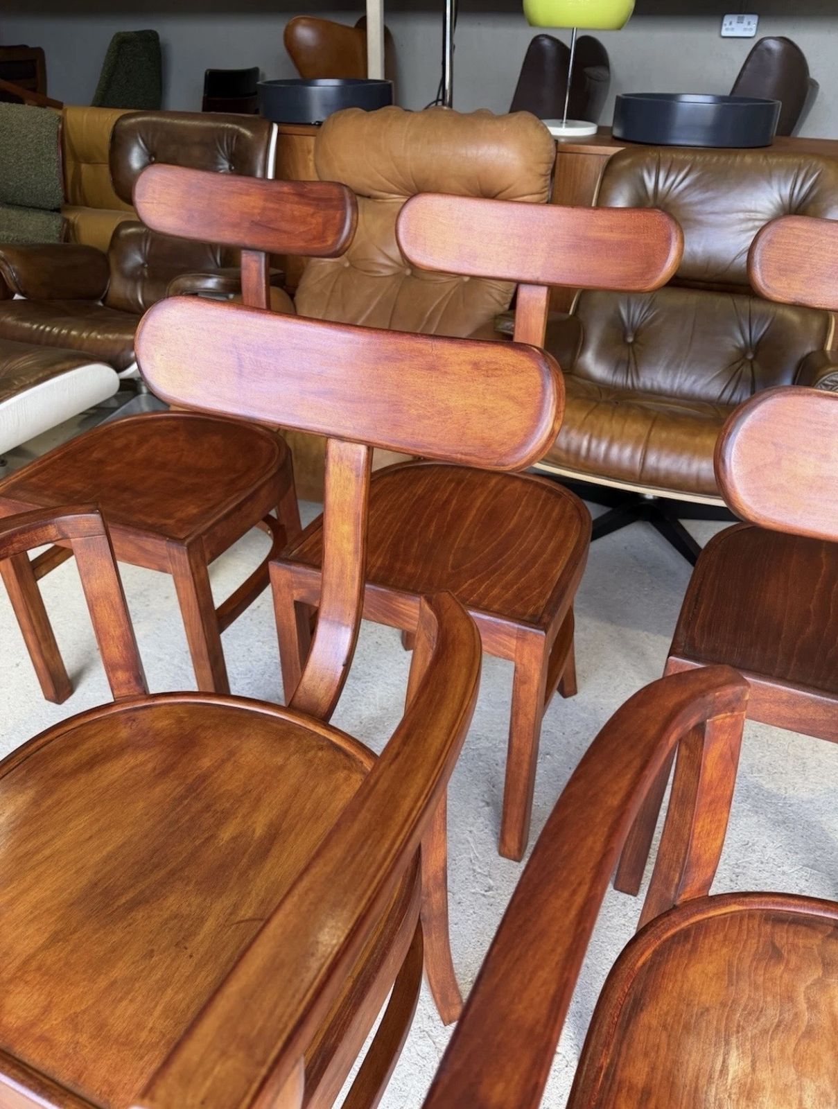Set Of 6 Art Deco D Chairs No. 401 By Lajos Kozma 1930s photo vintage