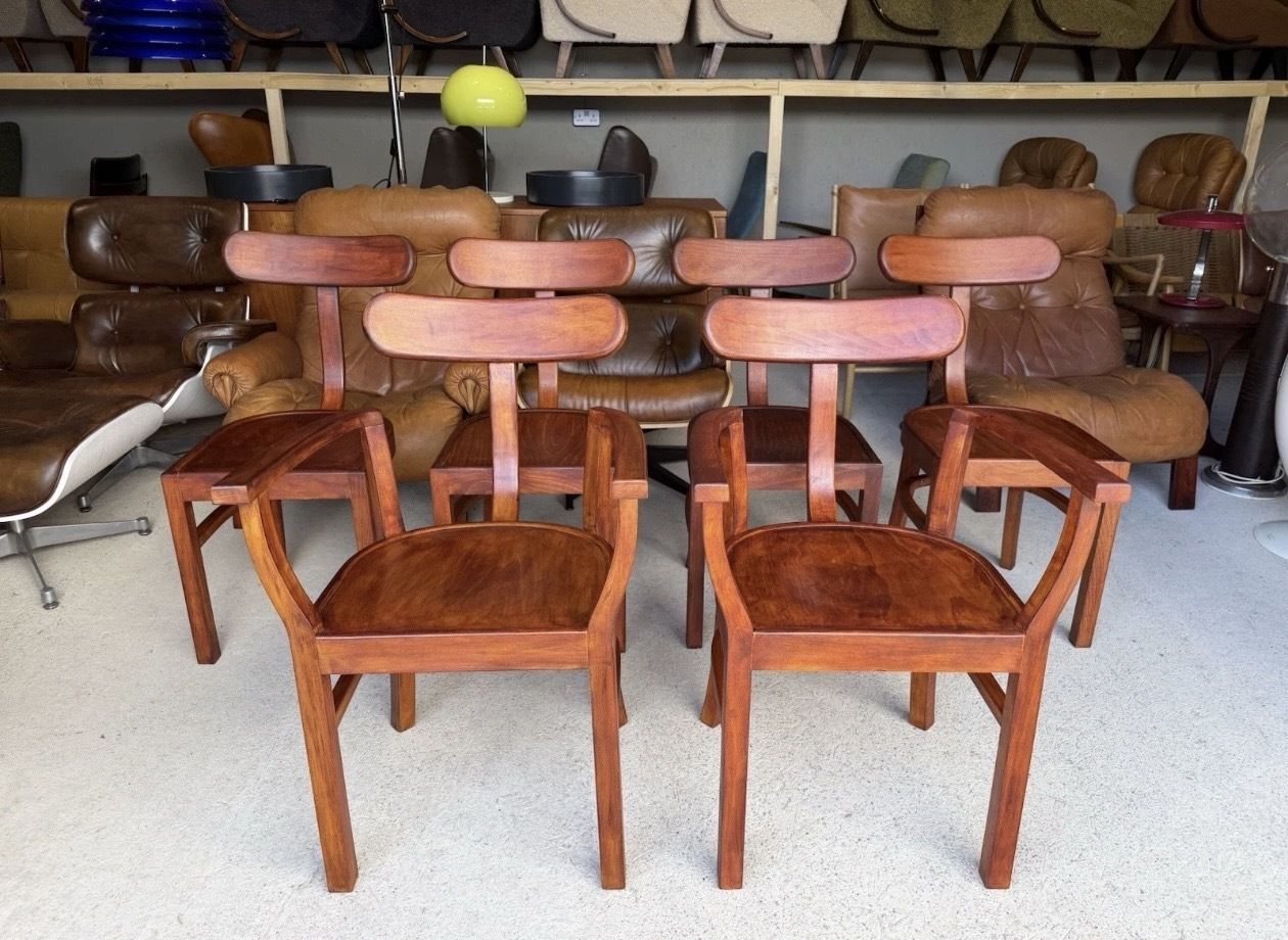 Furniture Set Of 6 Art Deco D Chairs No. 401 By Lajos Kozma 1930s photo