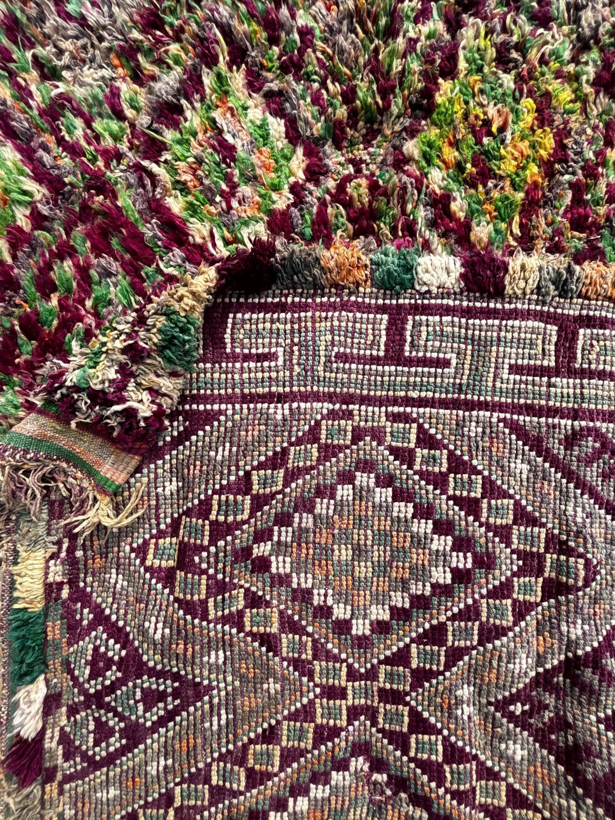 Mid Century Modern Moroccan Beni M’guild Rug 220x380 Cm   Moroccan Vintage Wool Rug photo for sale