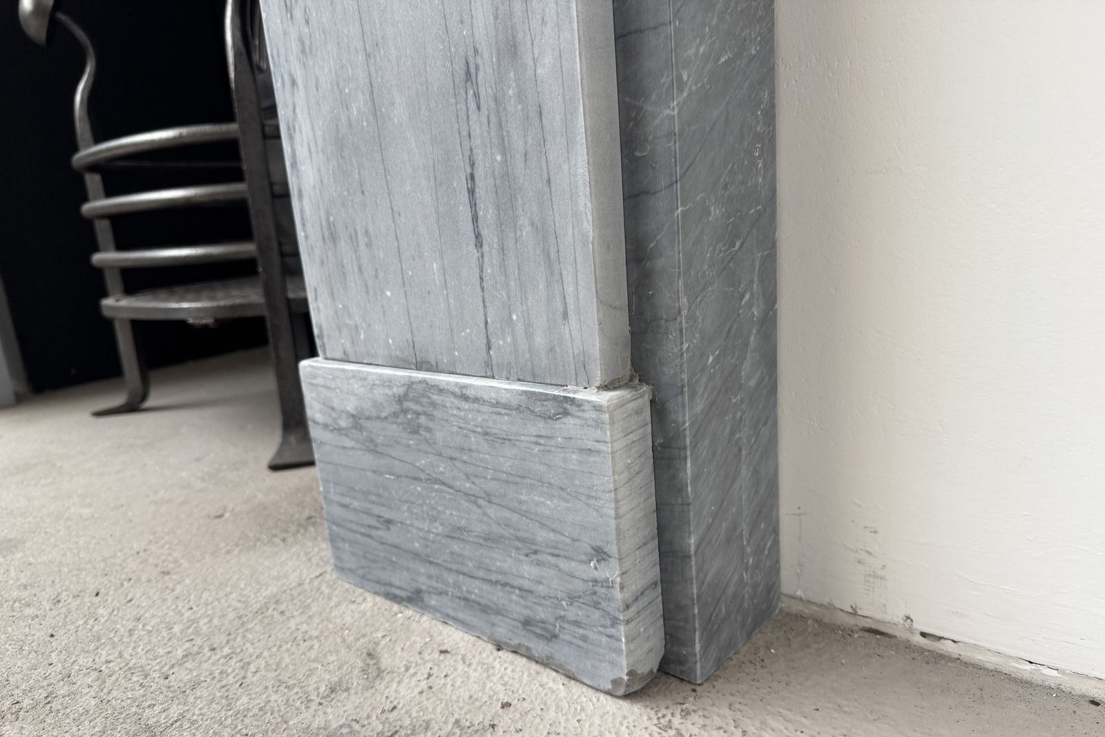 3950.0 Antique 19th Century Grey Marble Fireplace Surround photo