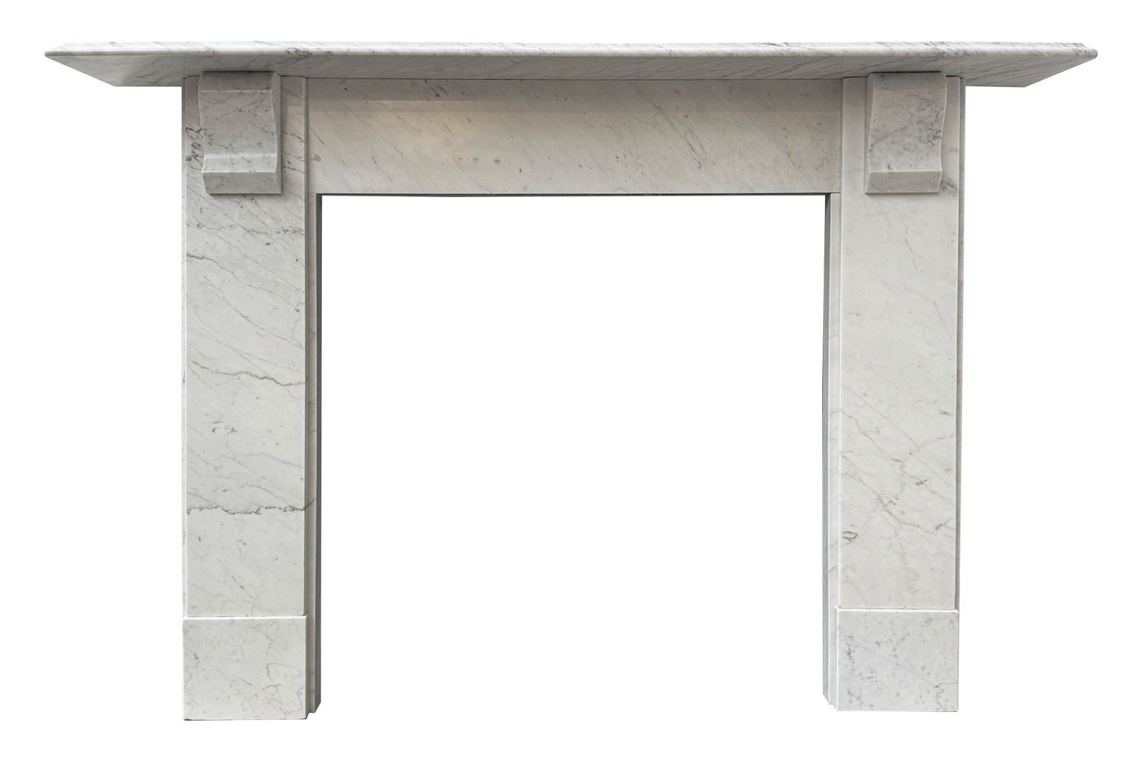 photo vinterior Antique Victorian Corbelled Carrara Marble Fireplace Surround