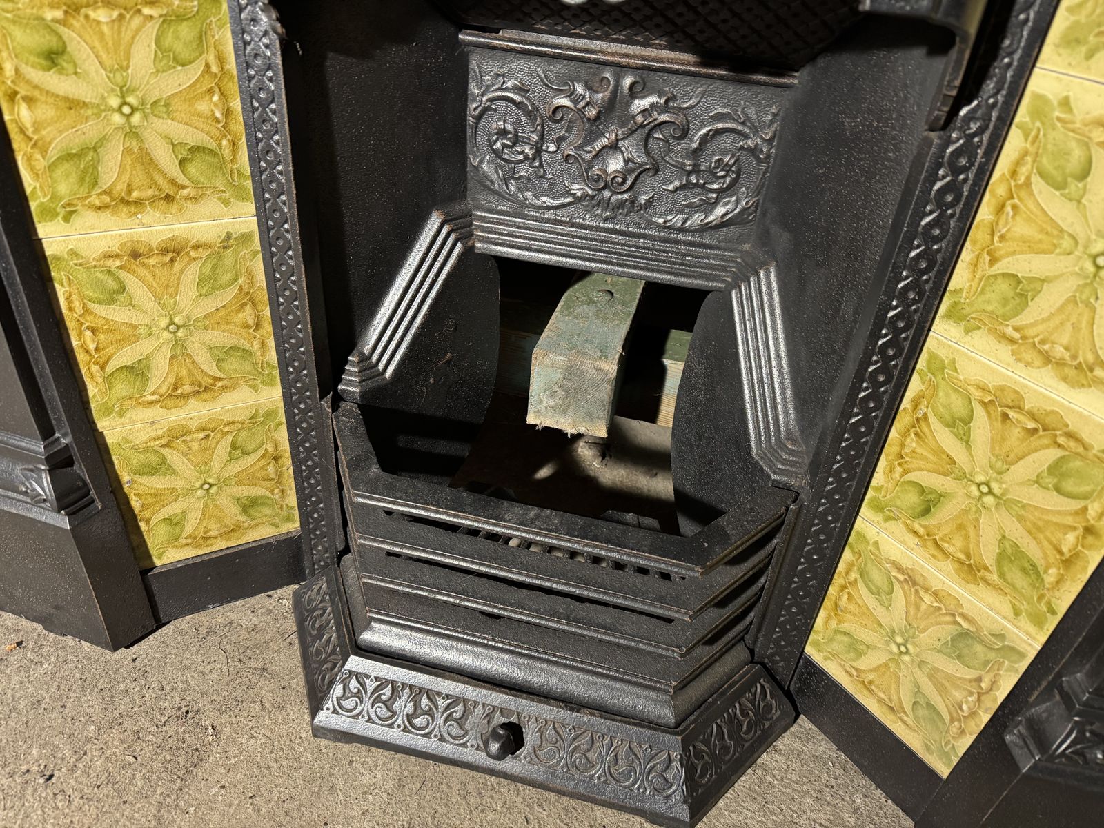Cast Iron Victorian Tiled Combination Fireplace photo for sale