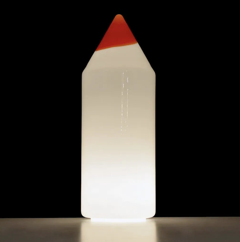 Postmodern Pencil Shape Murano Glass Table Lamp, Formia Murano Italy 1980s photo Lighting