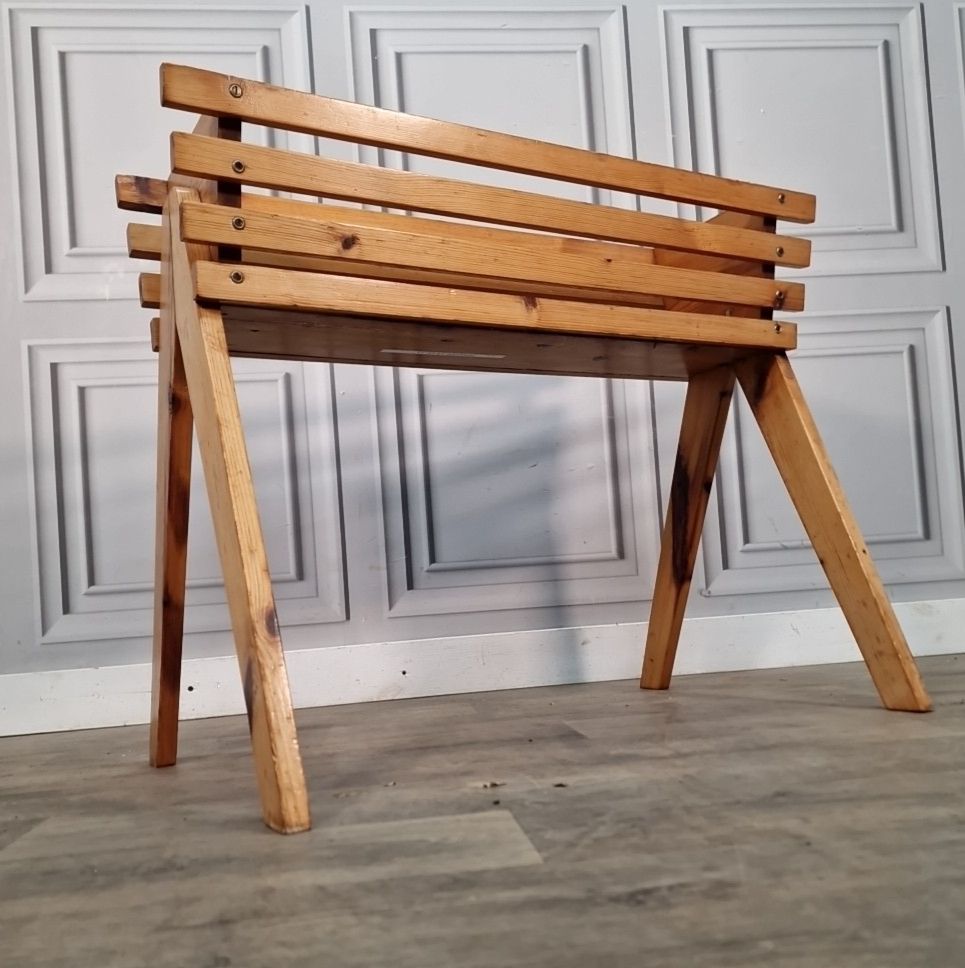 Vintage Pine Trough Planter Solid Wooden Garden Plant Stand Holder Retro photo for sale