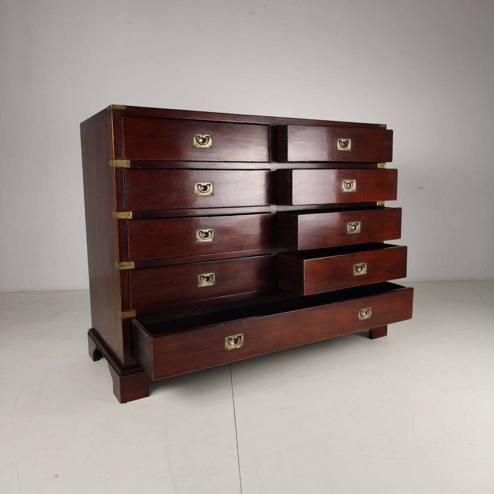 English Campaign Chest Of Drawers With Brass Hardware – 20th Century photo furniture