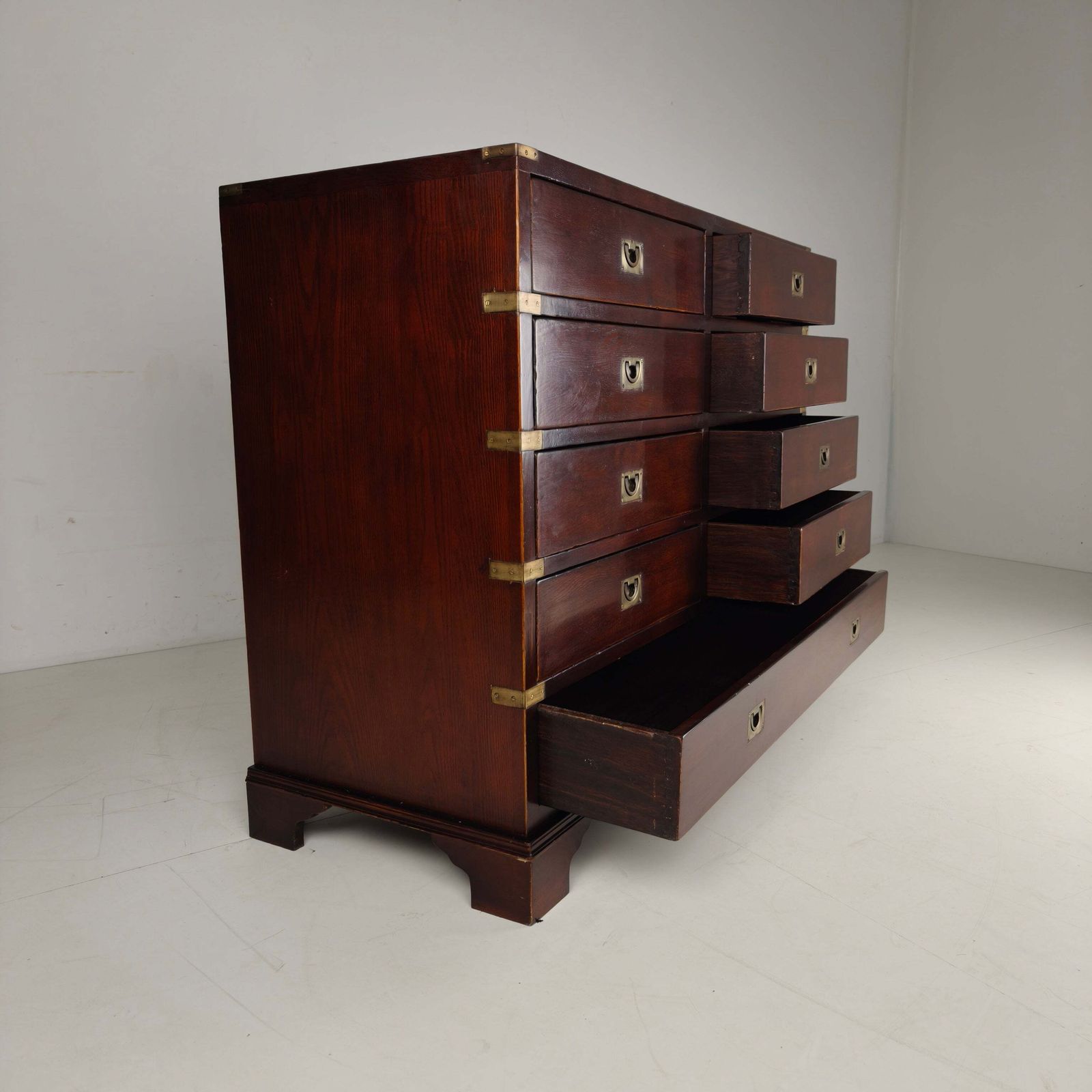 English Campaign Chest Of Drawers With Brass Hardware – 20th Century photo for sale