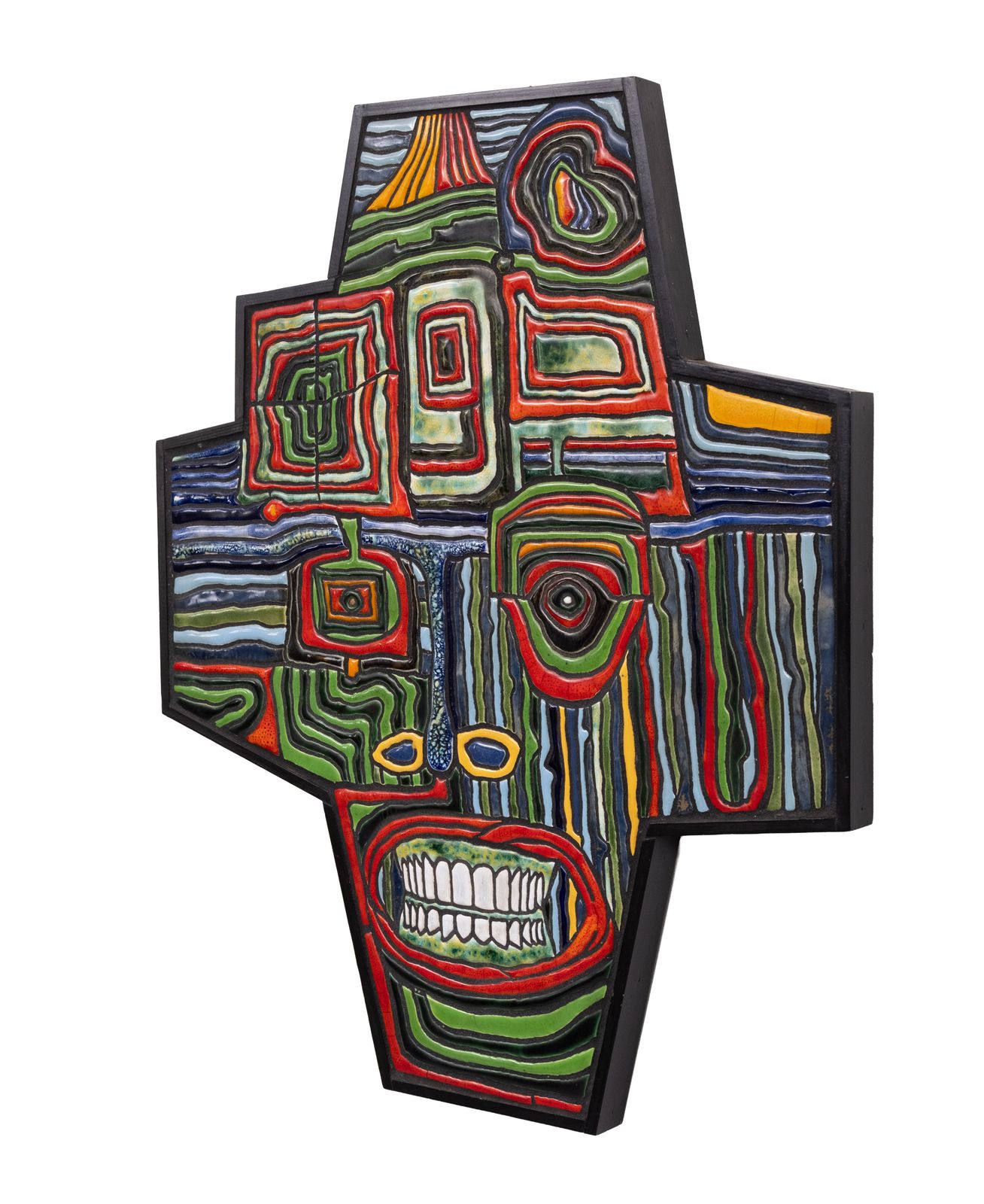 Psychedelisch Keramisch Wandobject, The Smile, Karel F. Van Der Wilk. 1977, Holland photo for sale