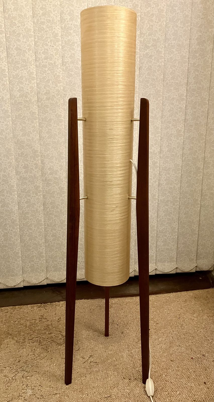 Rocket Floor Lamp. 1960s Sheerlite, In Teak And Spun Fibreglass photo furniture