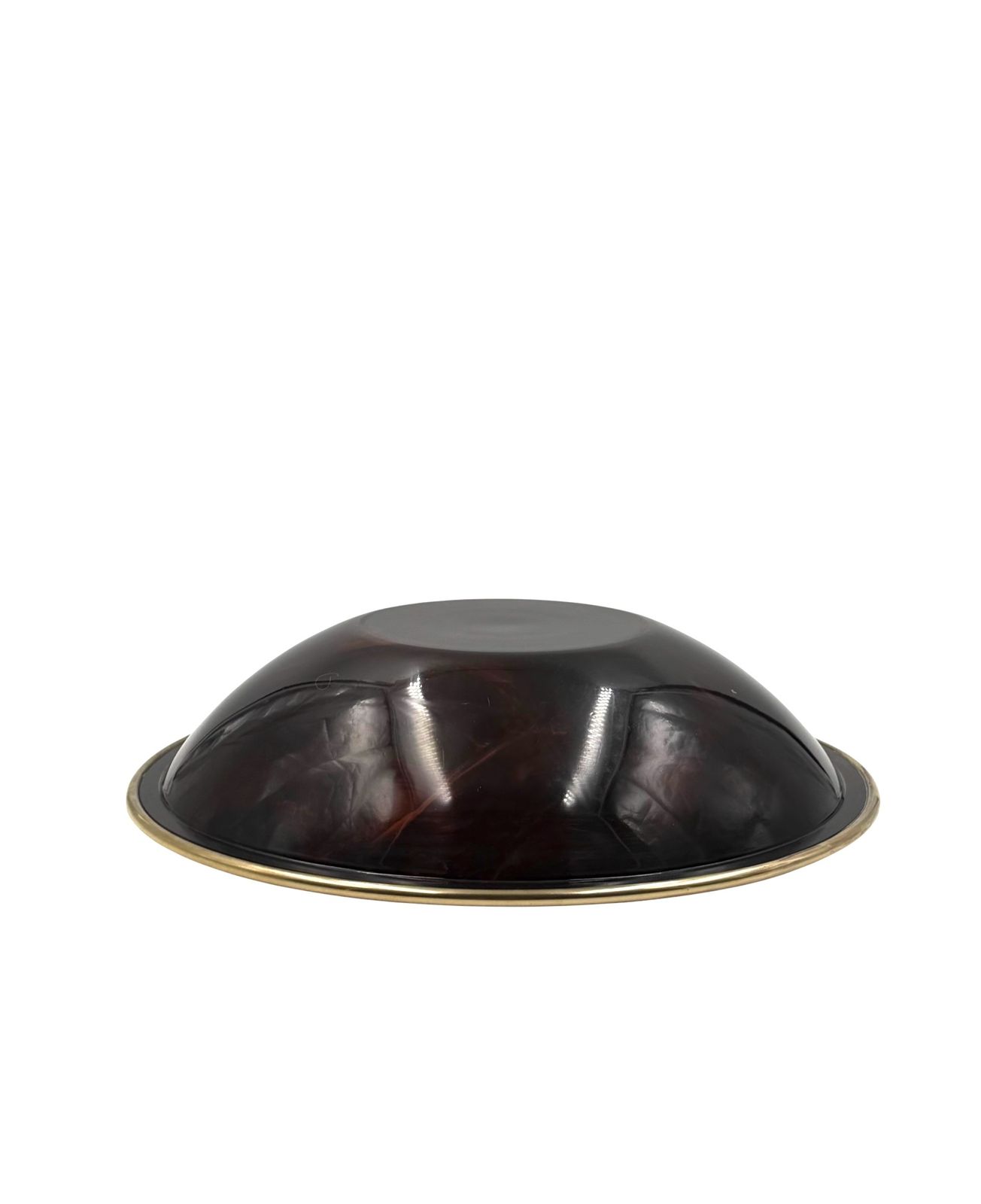photo for sale Hollywood Regency Brass And Tortoiseshell Lucite Bowl / Centerpiece, Italy 1970s