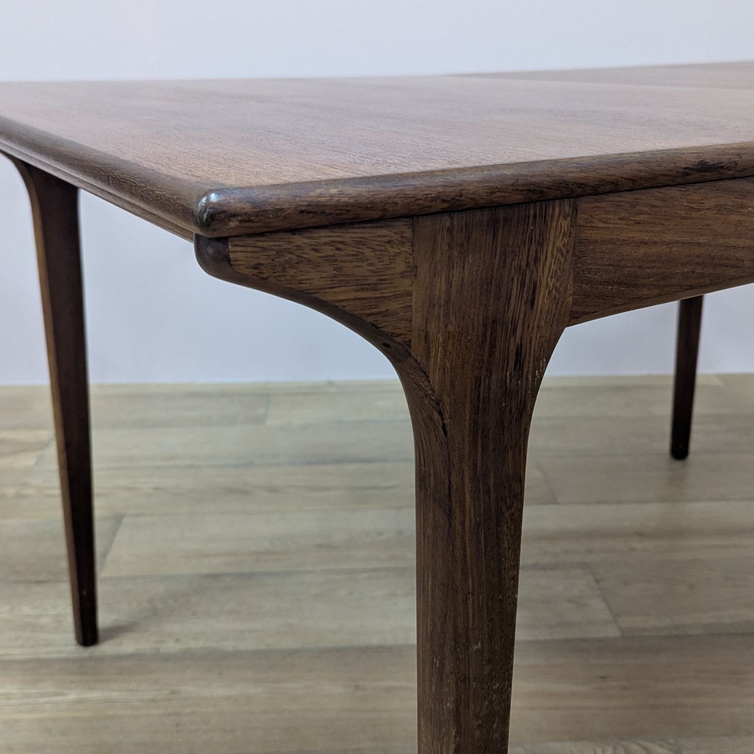 photo for sale Midcentury 1960s Rectangular Extending Teak Dining Table By McIntosh