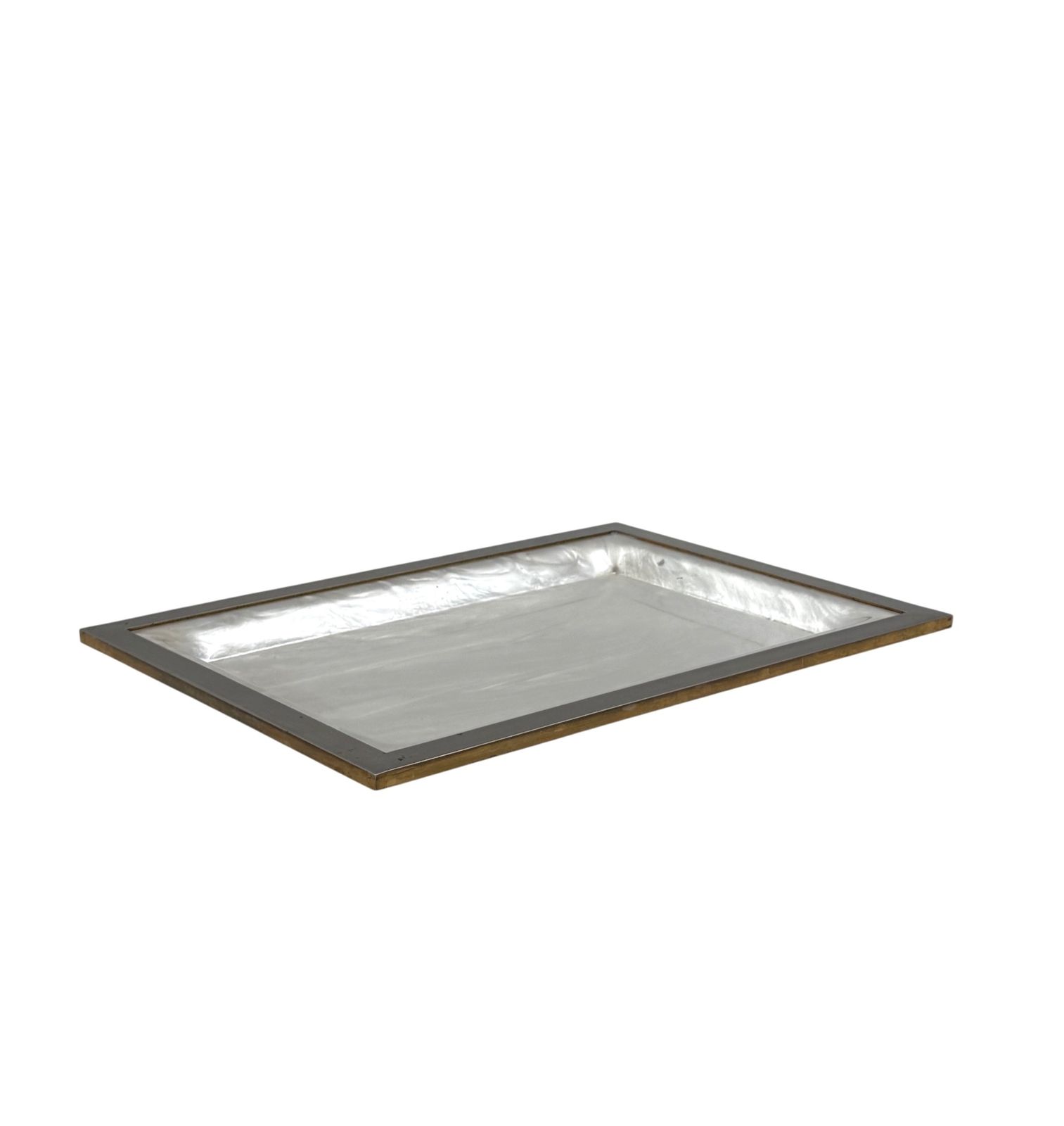 Hollywood Regency Brass And Faux Mother Of Pearl Lucite Tray, Italy 1970s