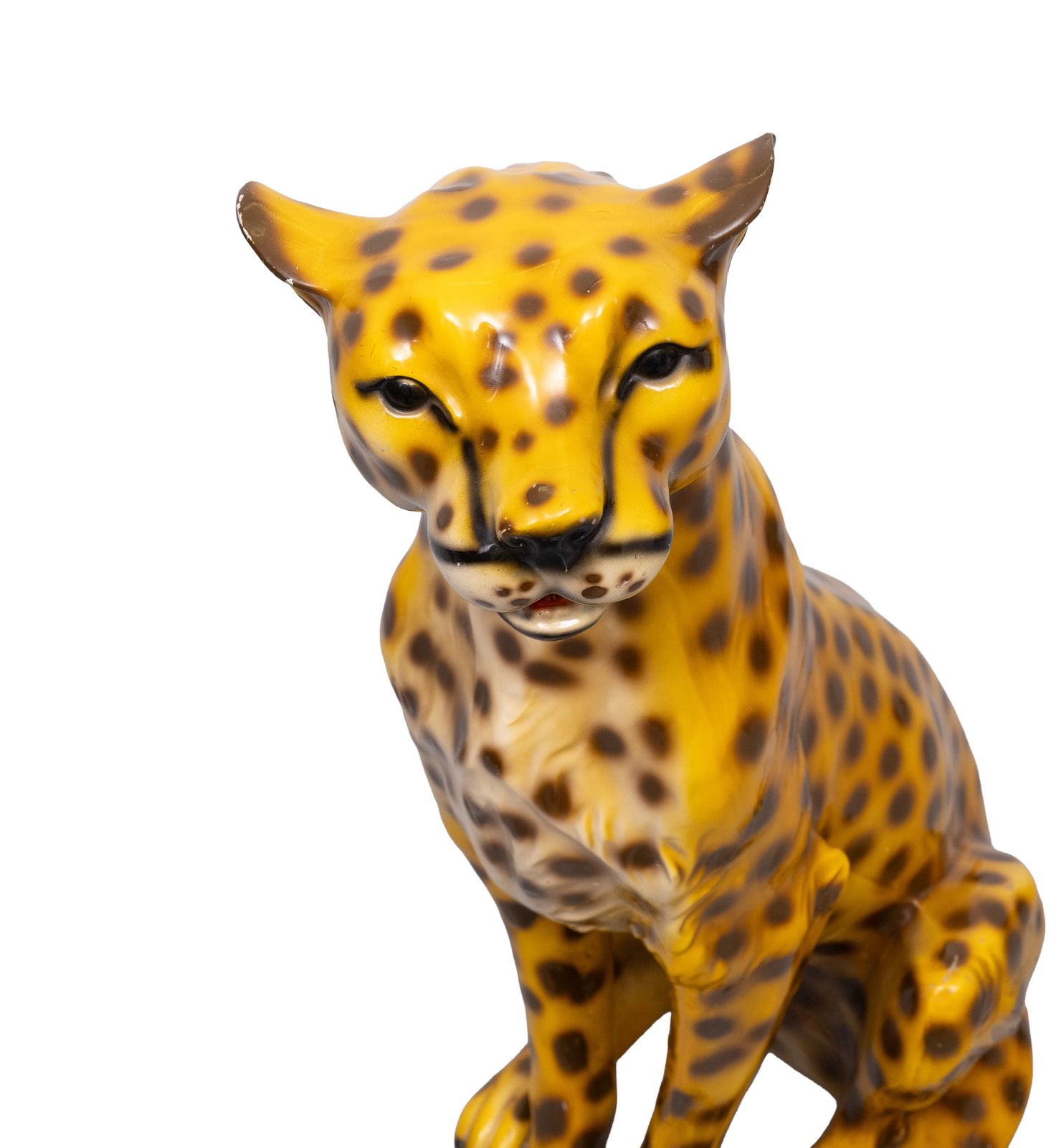 Italiaans Keramisch Monumentaal Cheetahbeeld, Grote Kat, Jaren 1970 photo 1200.0
