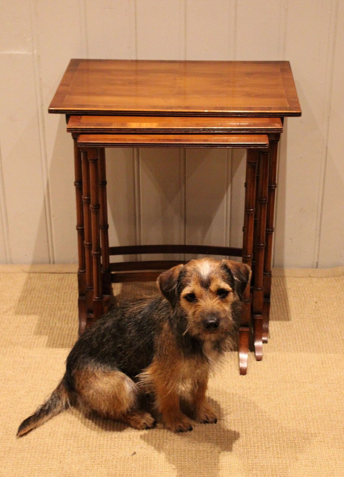 photo for sale Nest Of Three Yew Wood Tables, 1960s