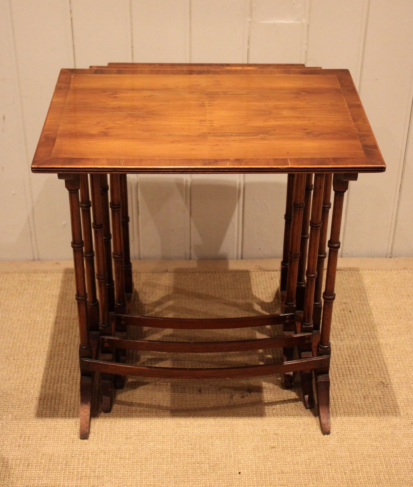225.0 Nest Of Three Yew Wood Tables, 1960s photo