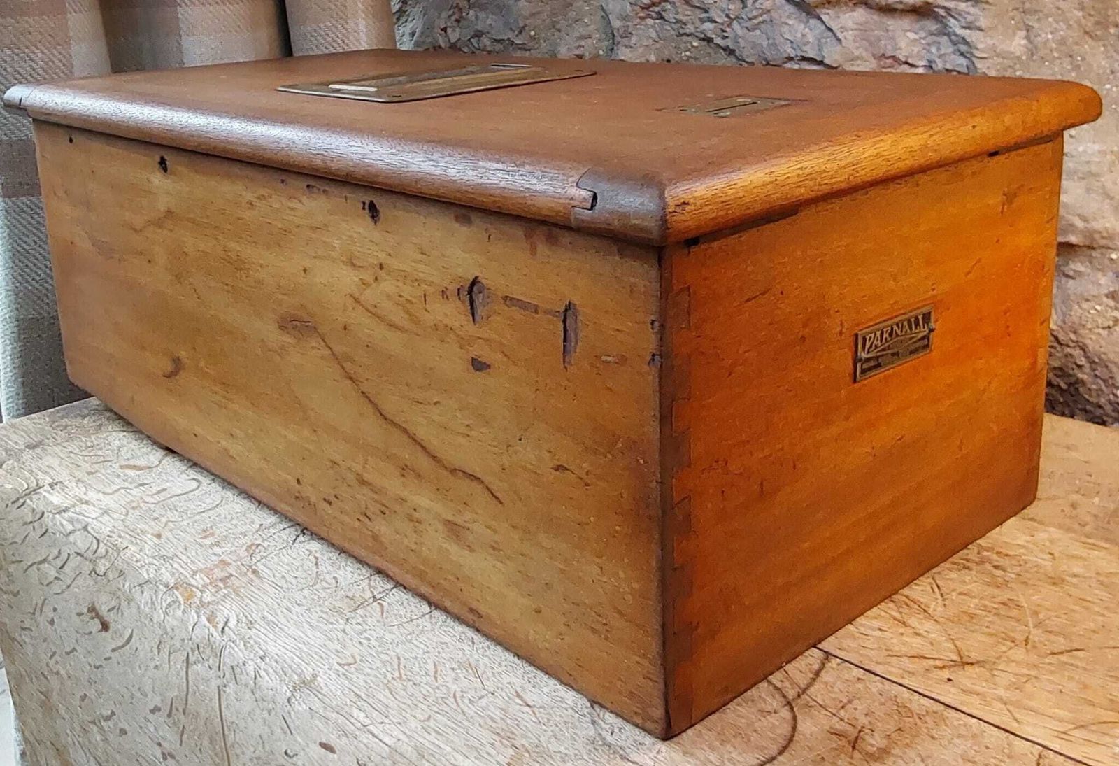 Antique Parnall And Sons Wooden Cash Box photo vinterior