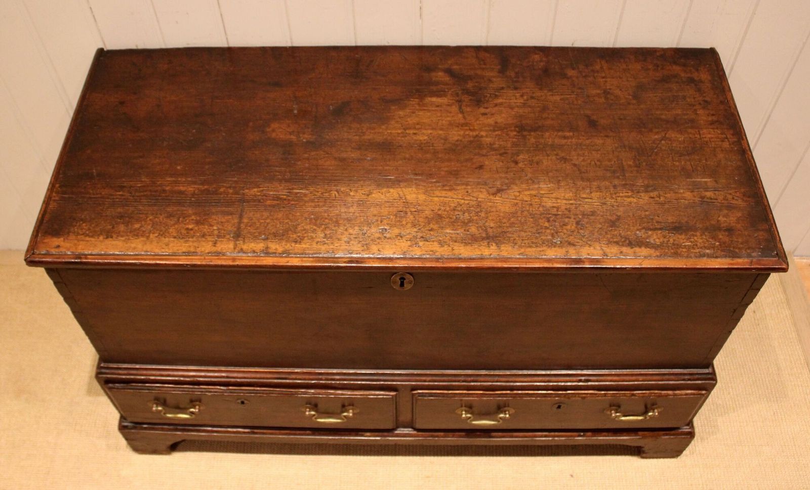 Early 19th Century Deal Wood Mule Chest photo vinterior