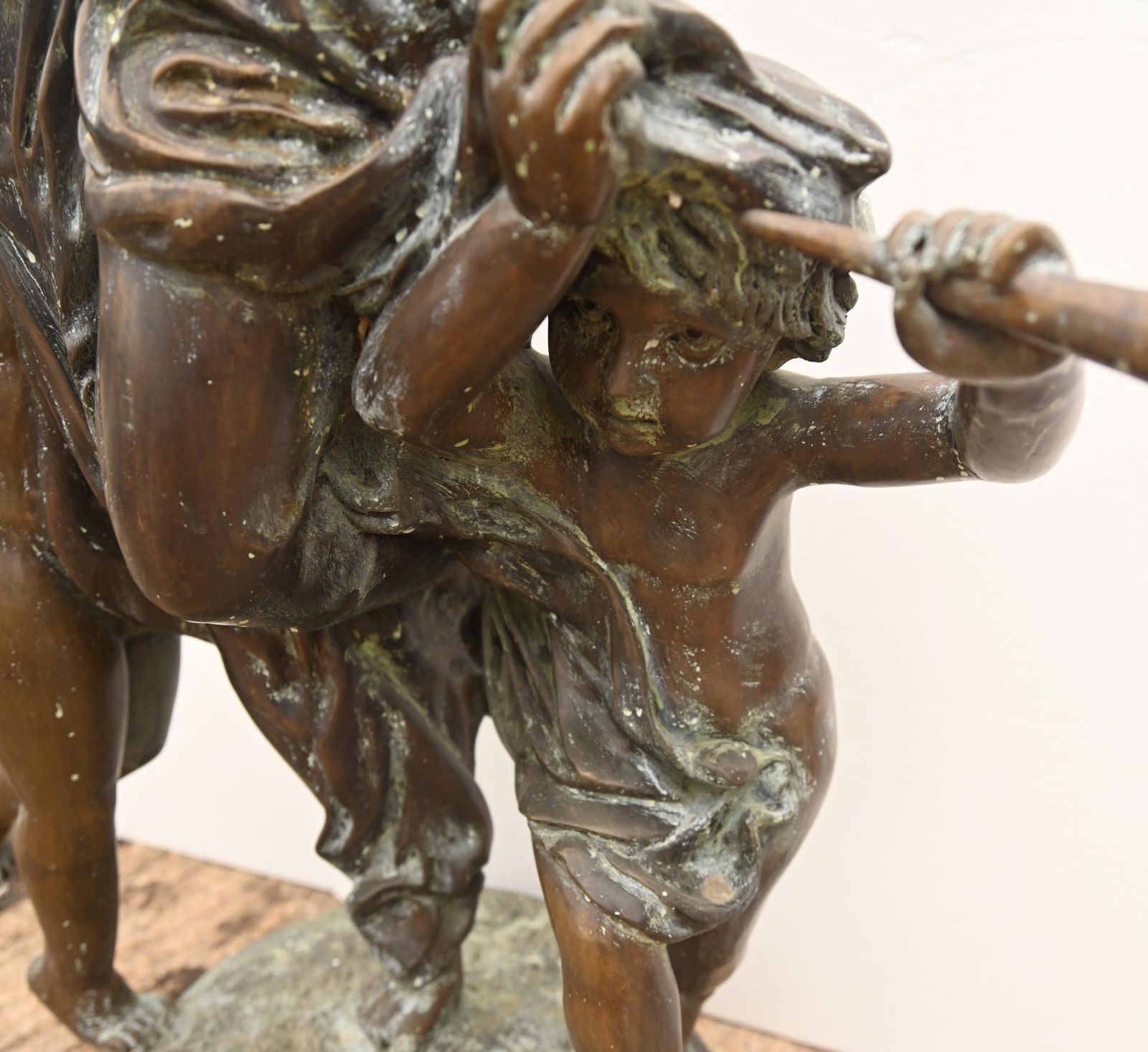 3750.0 Large Bronze Figural Torchere Lamp After Carrier Allegory Of Dance 6ft 193 Cm photo