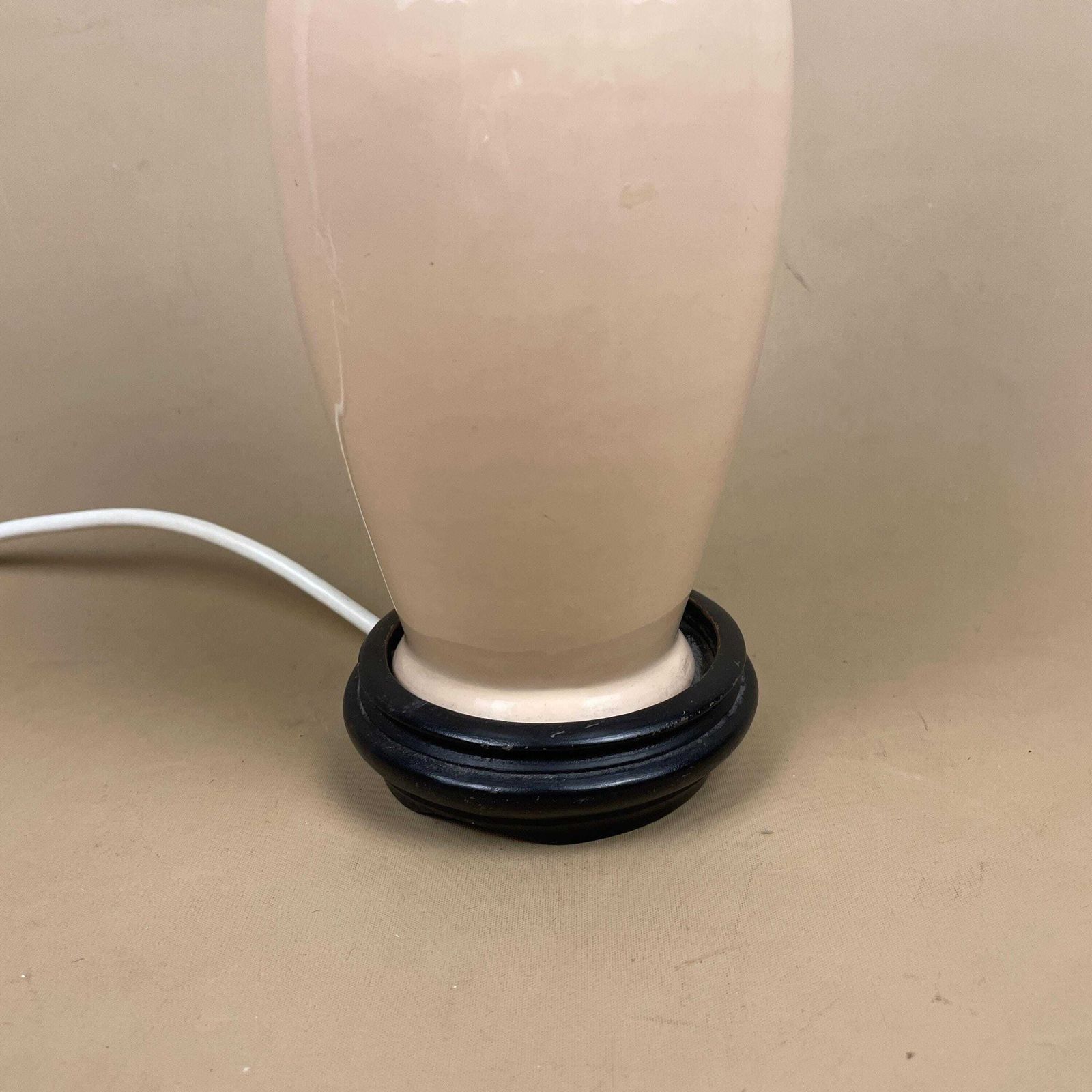 Oriental Ceramic Lamp Light Bedside Table Wood Base Chinese Vase Cream Beige Antique Gold Metal Wooden Classic Elegant Medium Side photo 75.0