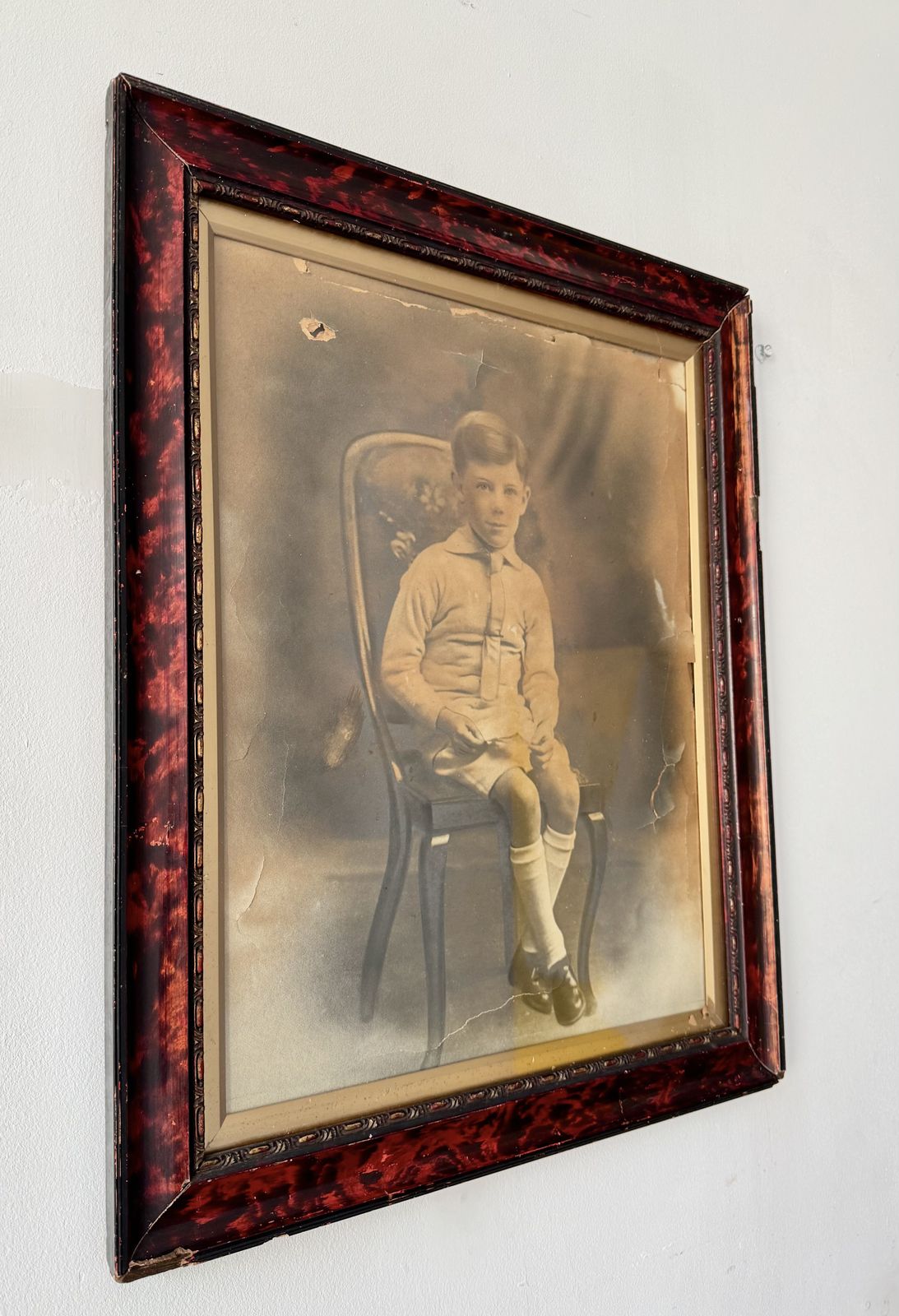 Antique Framed Photo Of A Boy, 1800s photo for sale