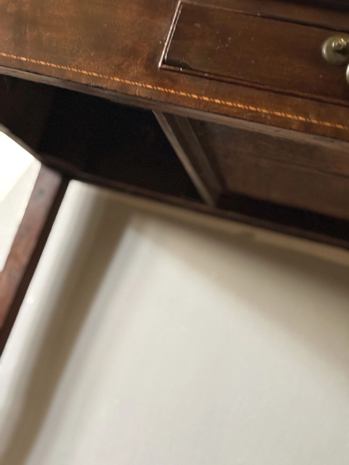 Furniture 19th Century Mahogany Writing Desk / Console, France Circa 1870 photo