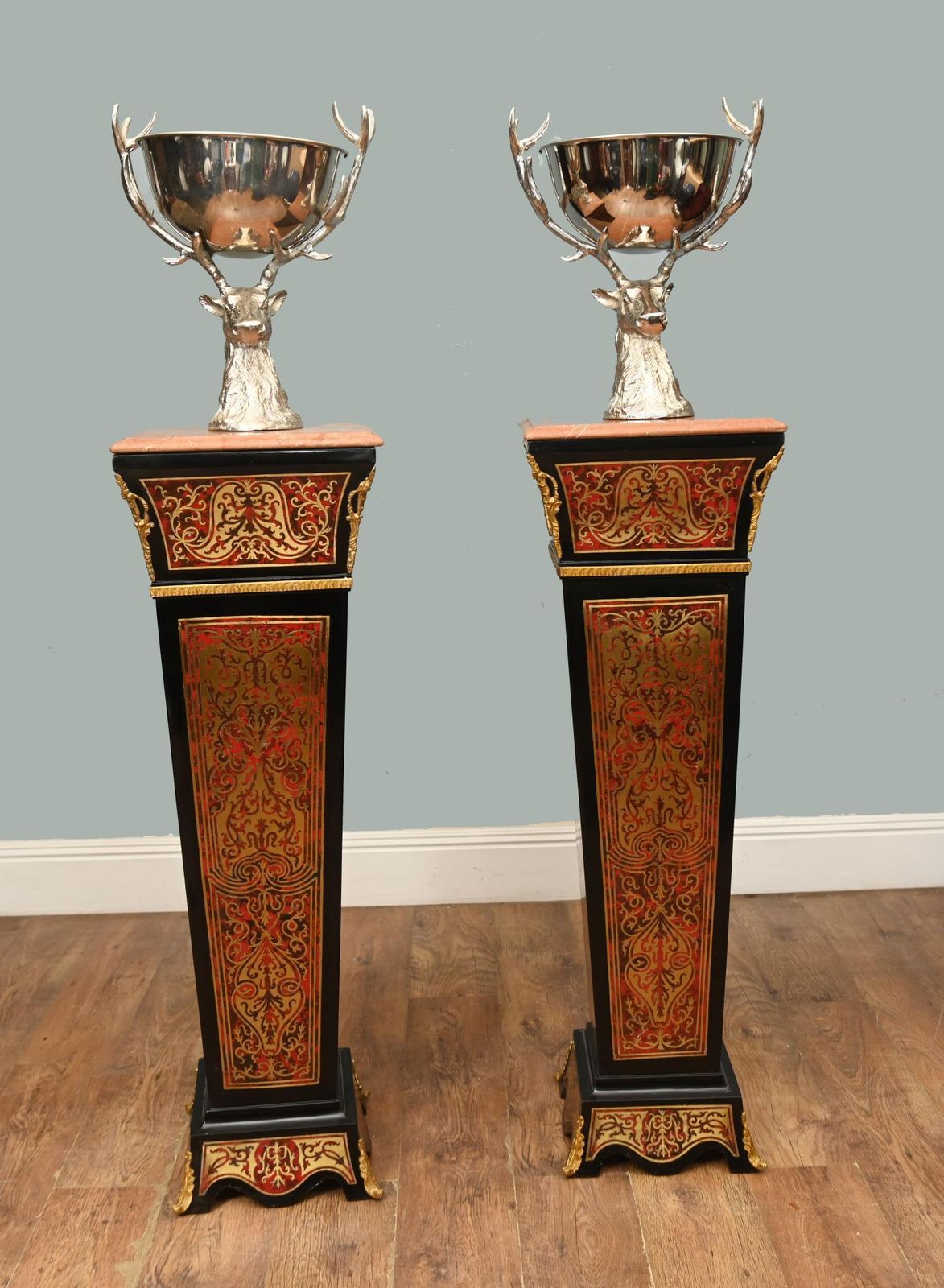 Boulle Pedestal Stand Column Support Louis XV Buhl Inlay