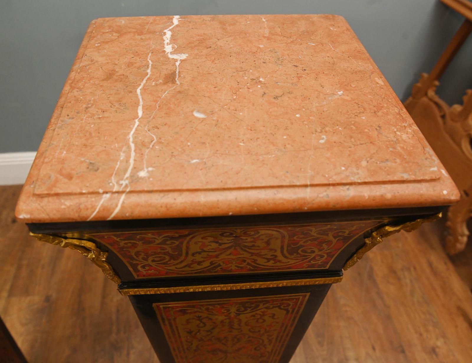 Boulle Pedestal Stand Column Support Louis XV Buhl Inlay photo Home Decor