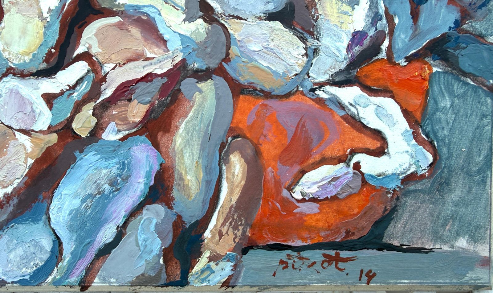 Antoni Pitxot Abstract Bullfighting Scene, Surrealist Organic Composition, Textured Oil 2014 photo buy