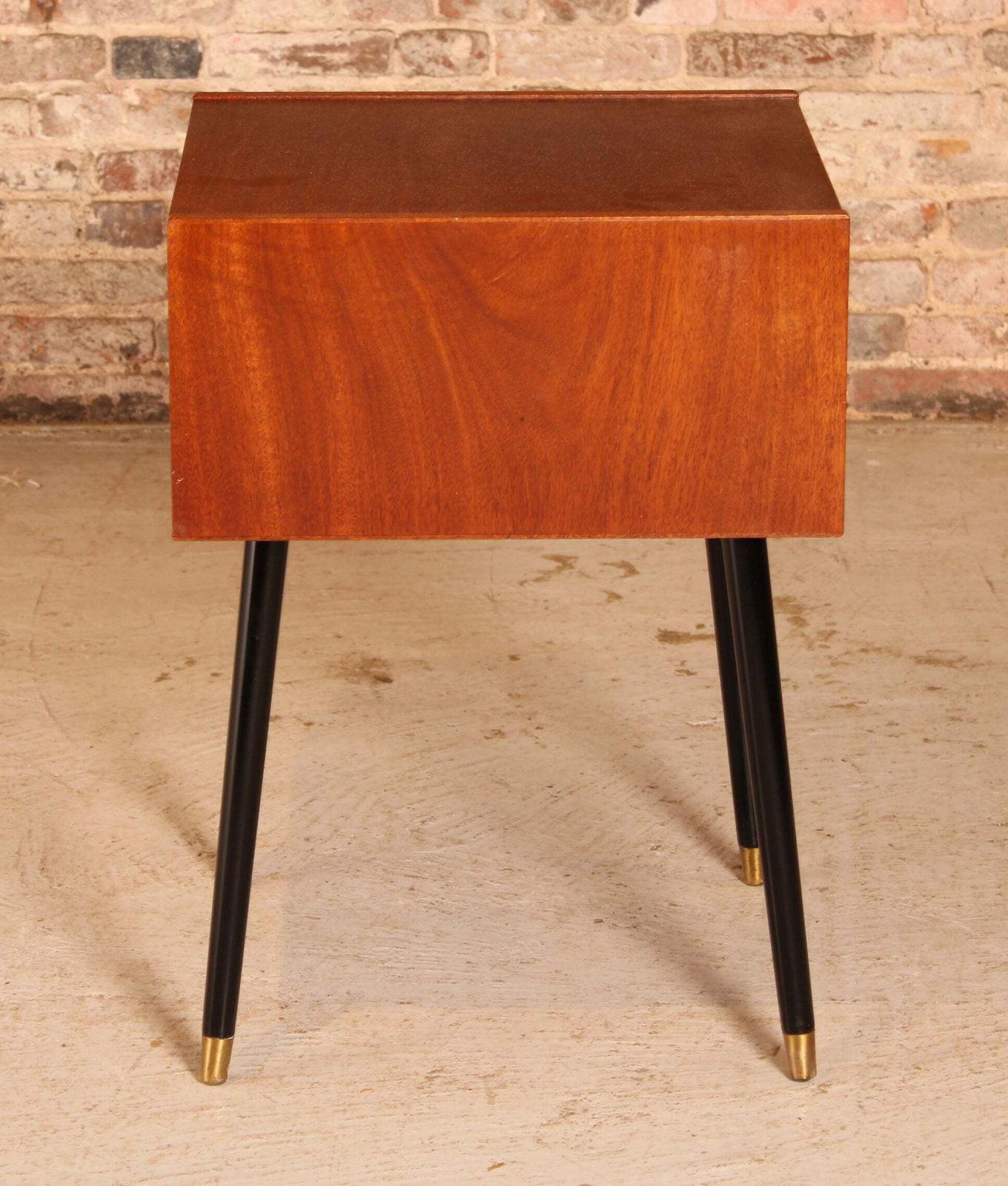photo furniture Mid Century G Plan Librenza Tola And Black Bedside Table / Night Stand, Circa 1960s