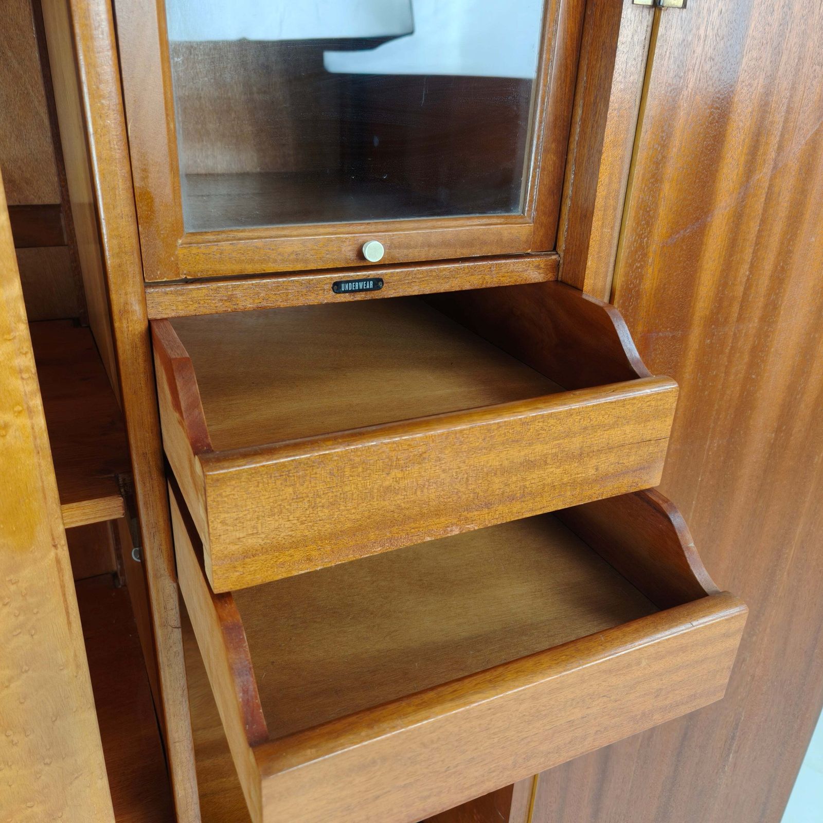 English Art Deco Gentleman’s Wardrobe By Wrighton Furniture photo vintage