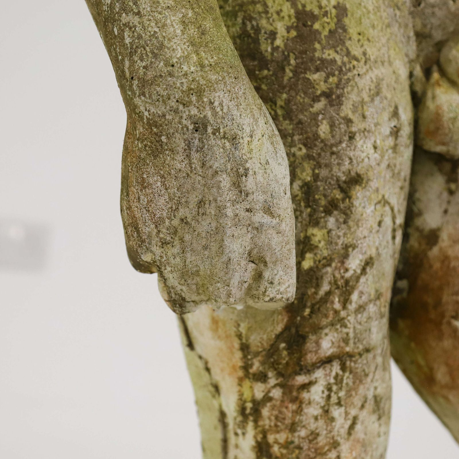 photo vintage Early 20th‑Century Reconstituted Stone Figure Of David With Weathered Patina, C.1920 30s