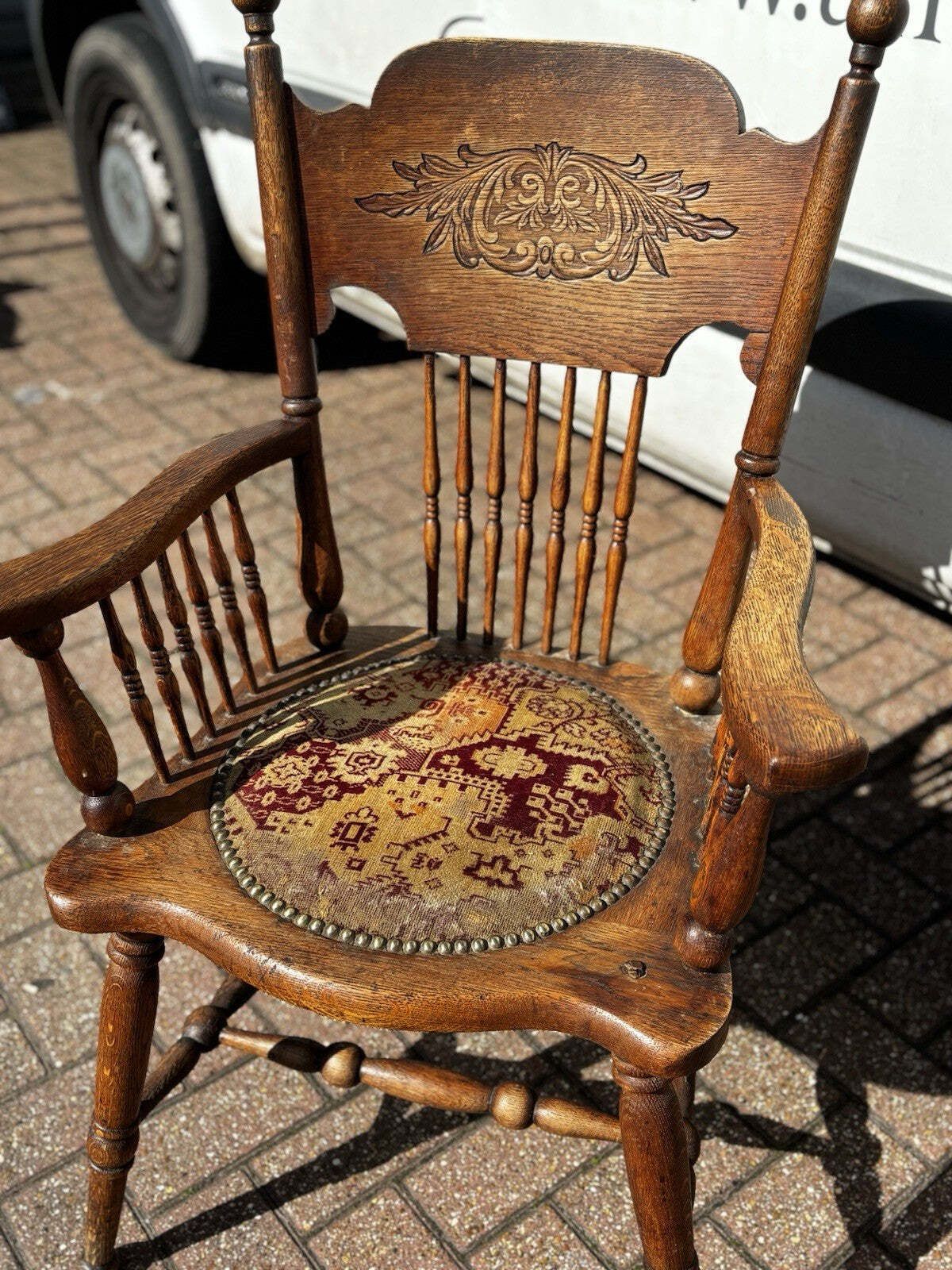 Victorian Armchair, Original Upholstery Turned Legs. photo buy