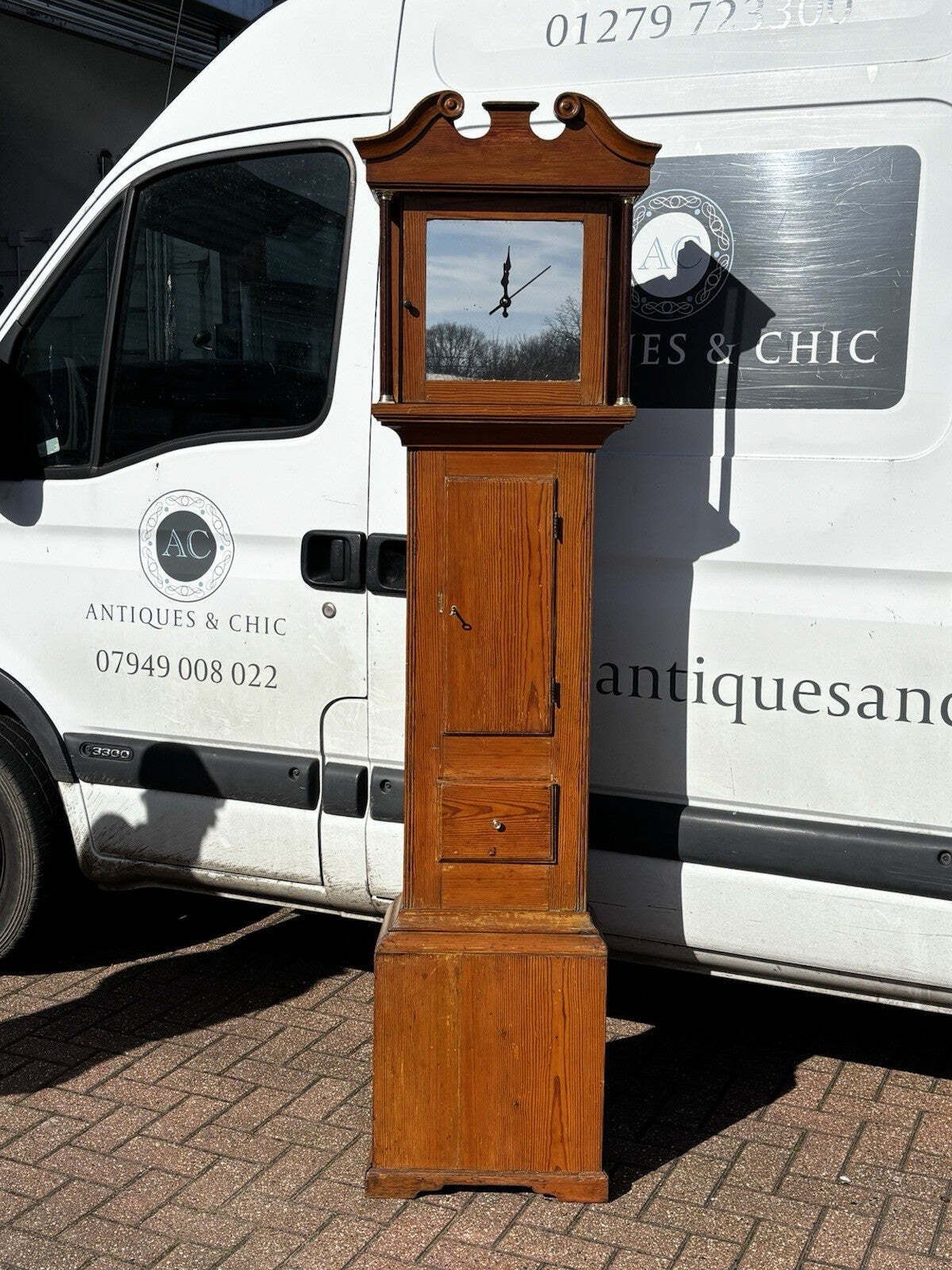 Georgian Pine Grandfather Clock Drinks Cabinet. A Useable Clock Too. photo Home Decor