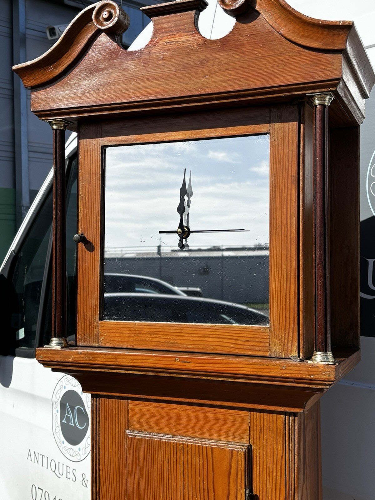 Georgian Pine Grandfather Clock Drinks Cabinet. A Useable Clock Too. photo 916.0