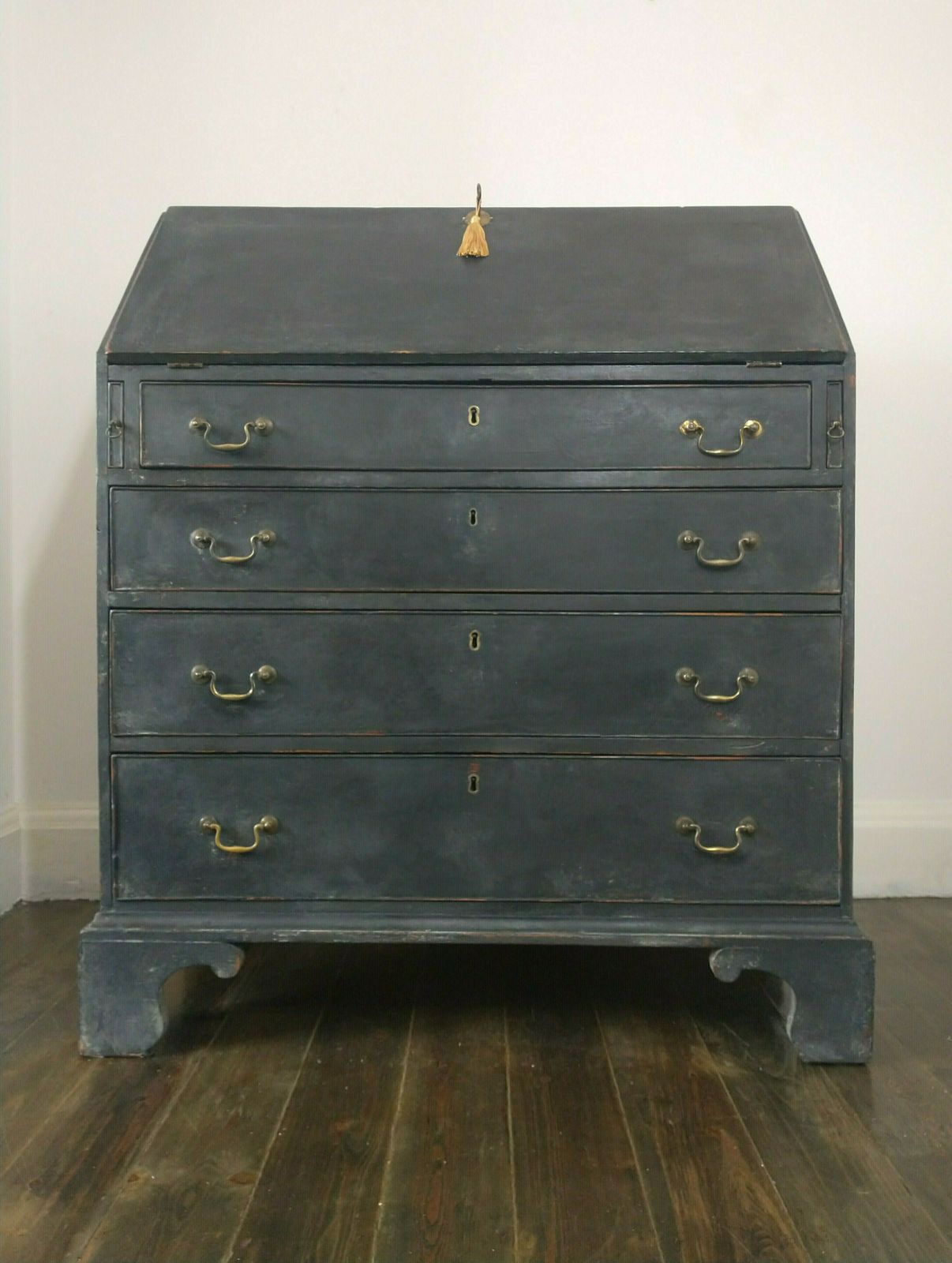 18th Century Georgian Bureau, Black Painted photo Furniture